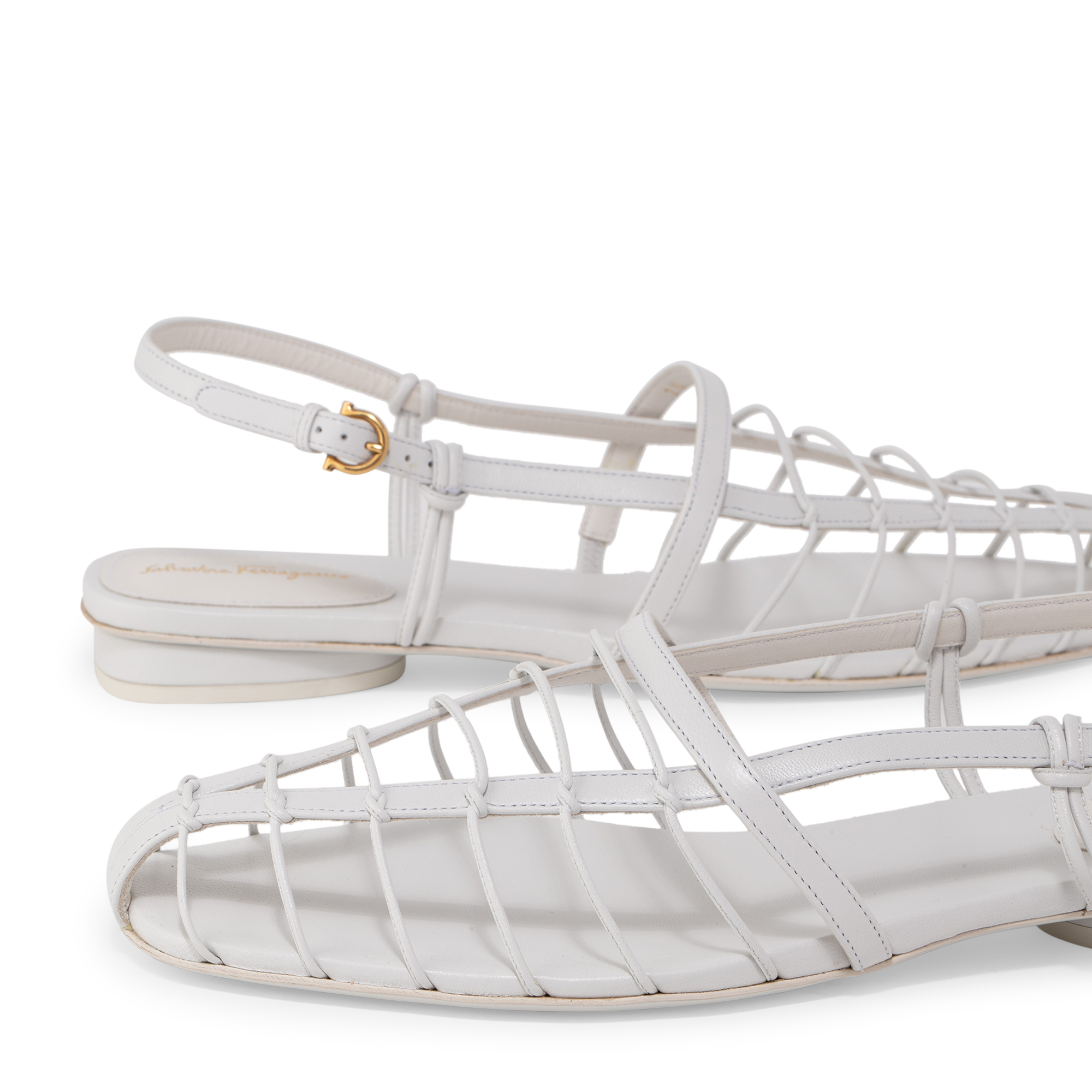 Shay flat sandals, White