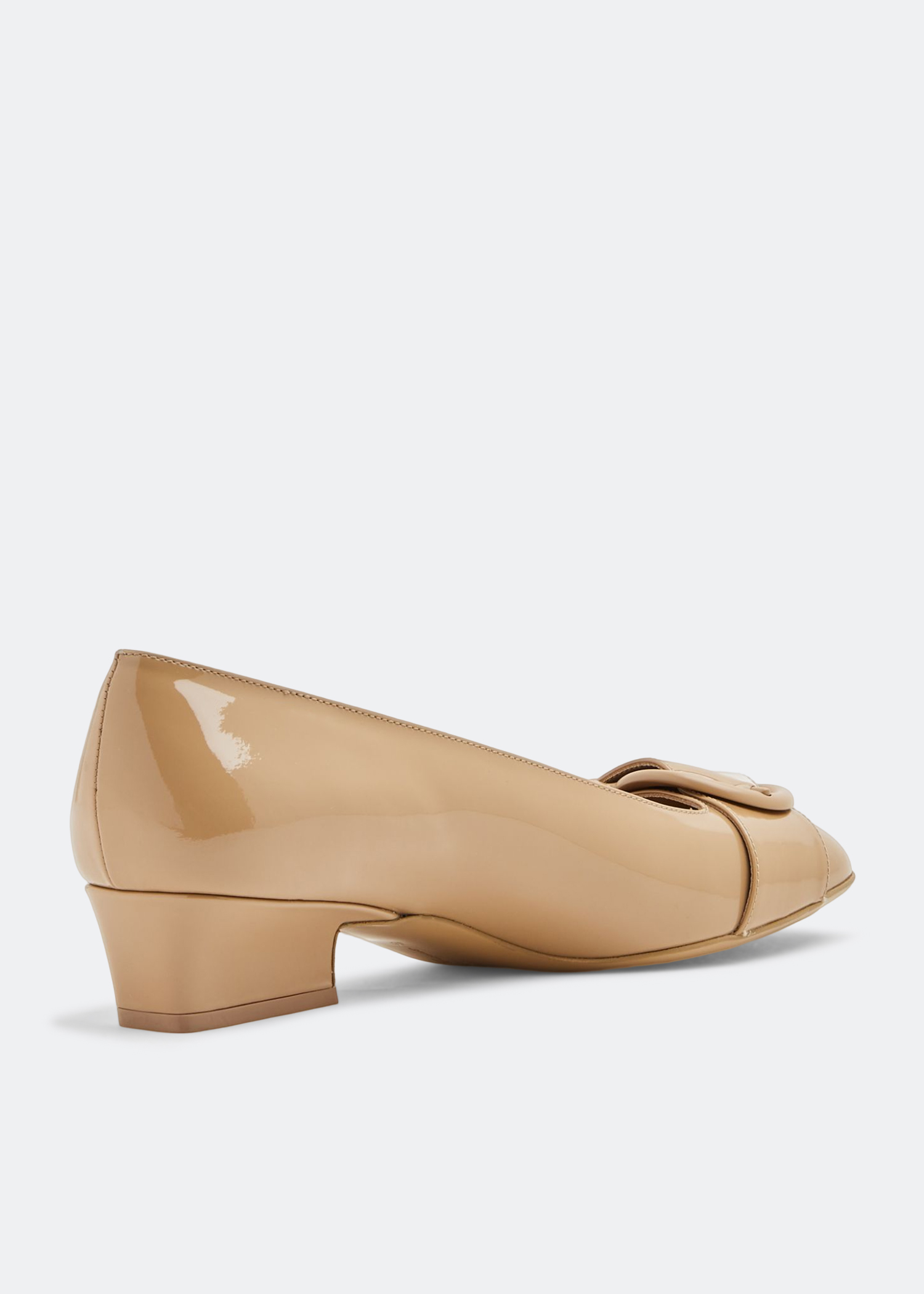Leather ballet pumps, Beige