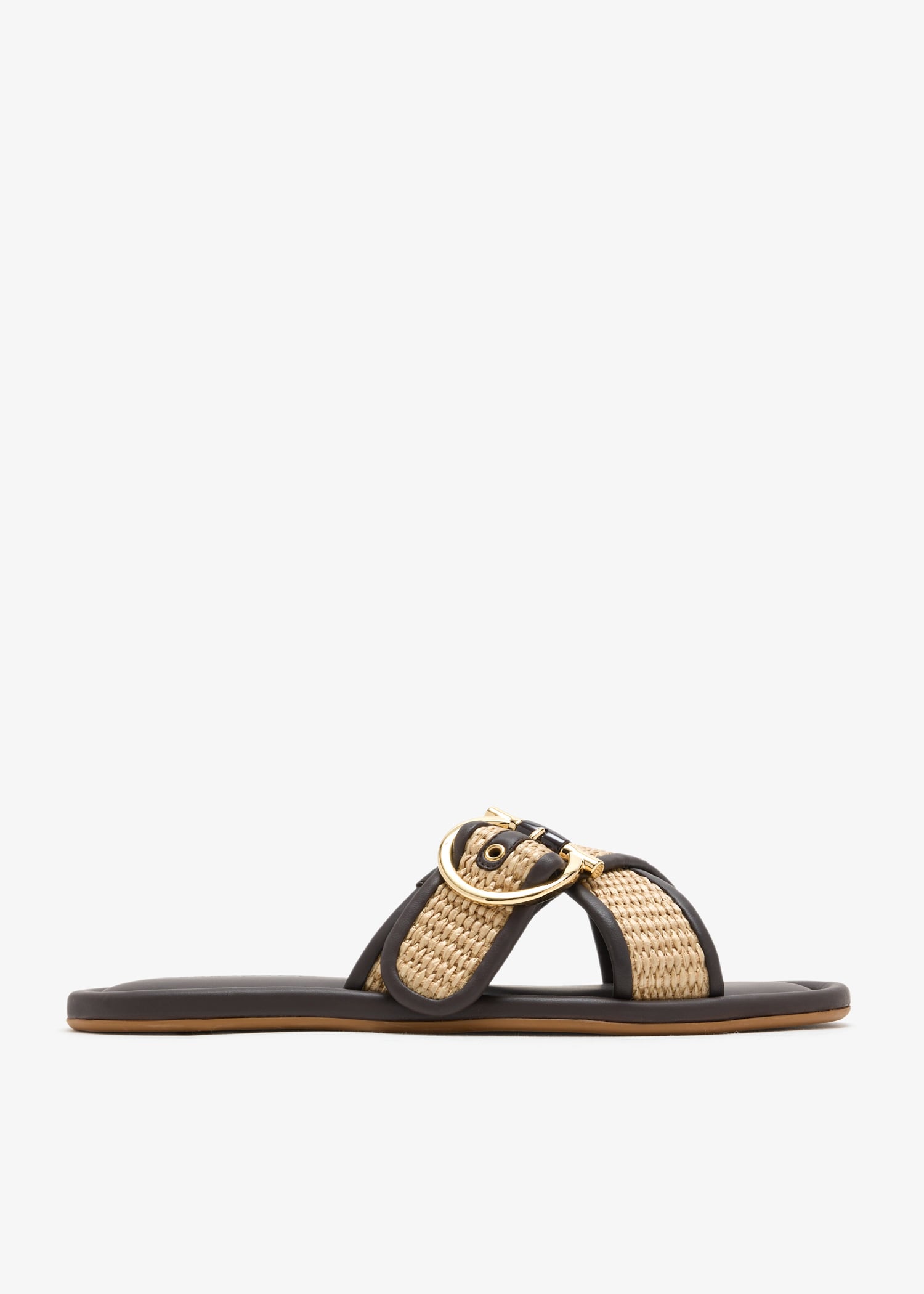 Double strap Gancini ornament sandals, Brown
Double strap Gancini ornament sandals, Brown