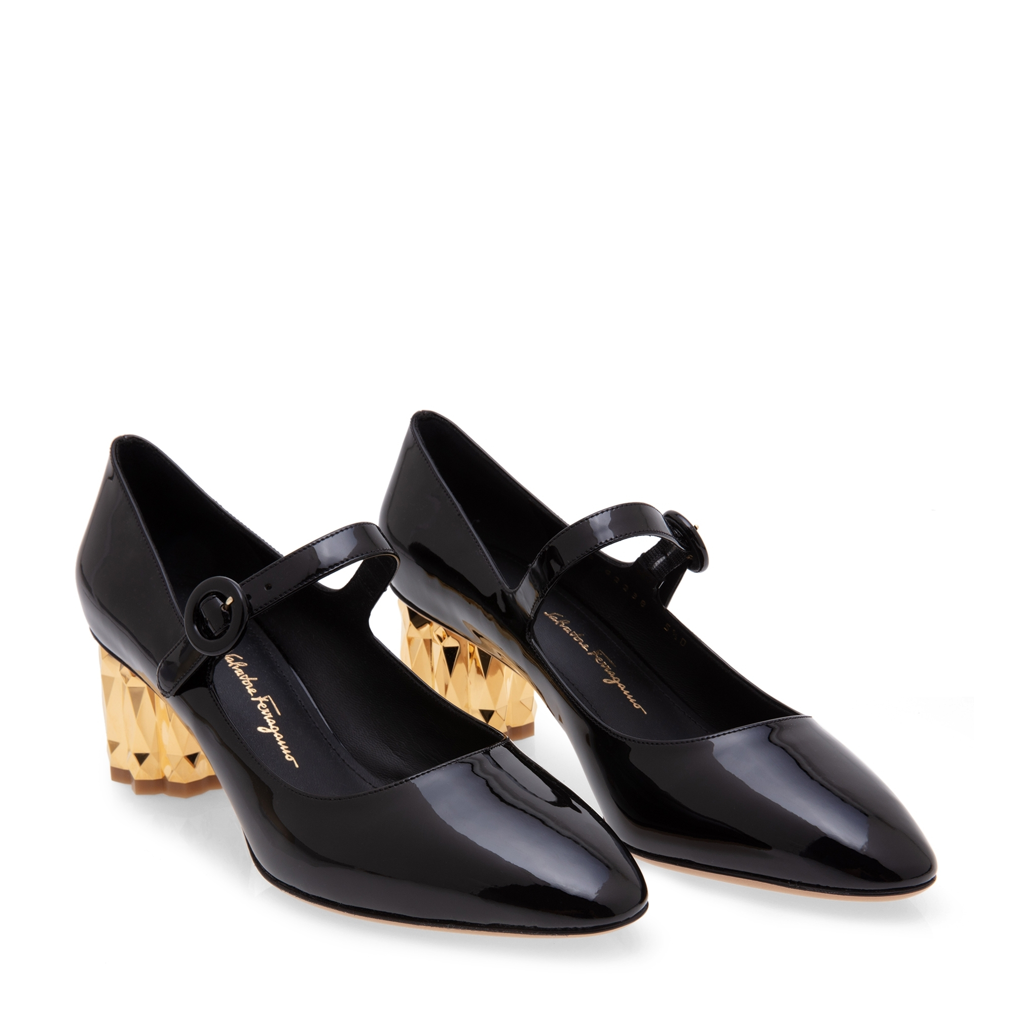 Refracted Mary Jane pumps, Black
