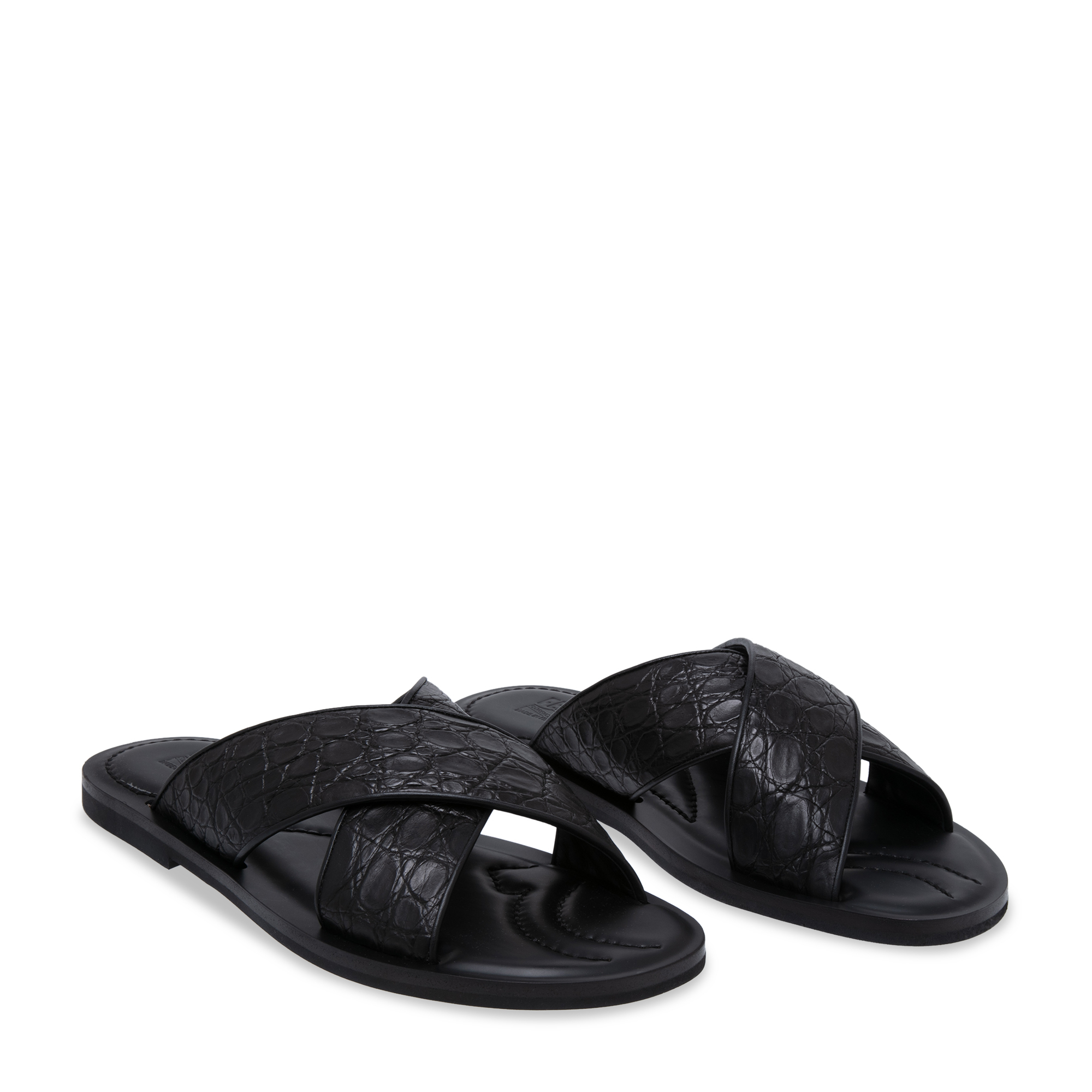 Gancini sandals, Black