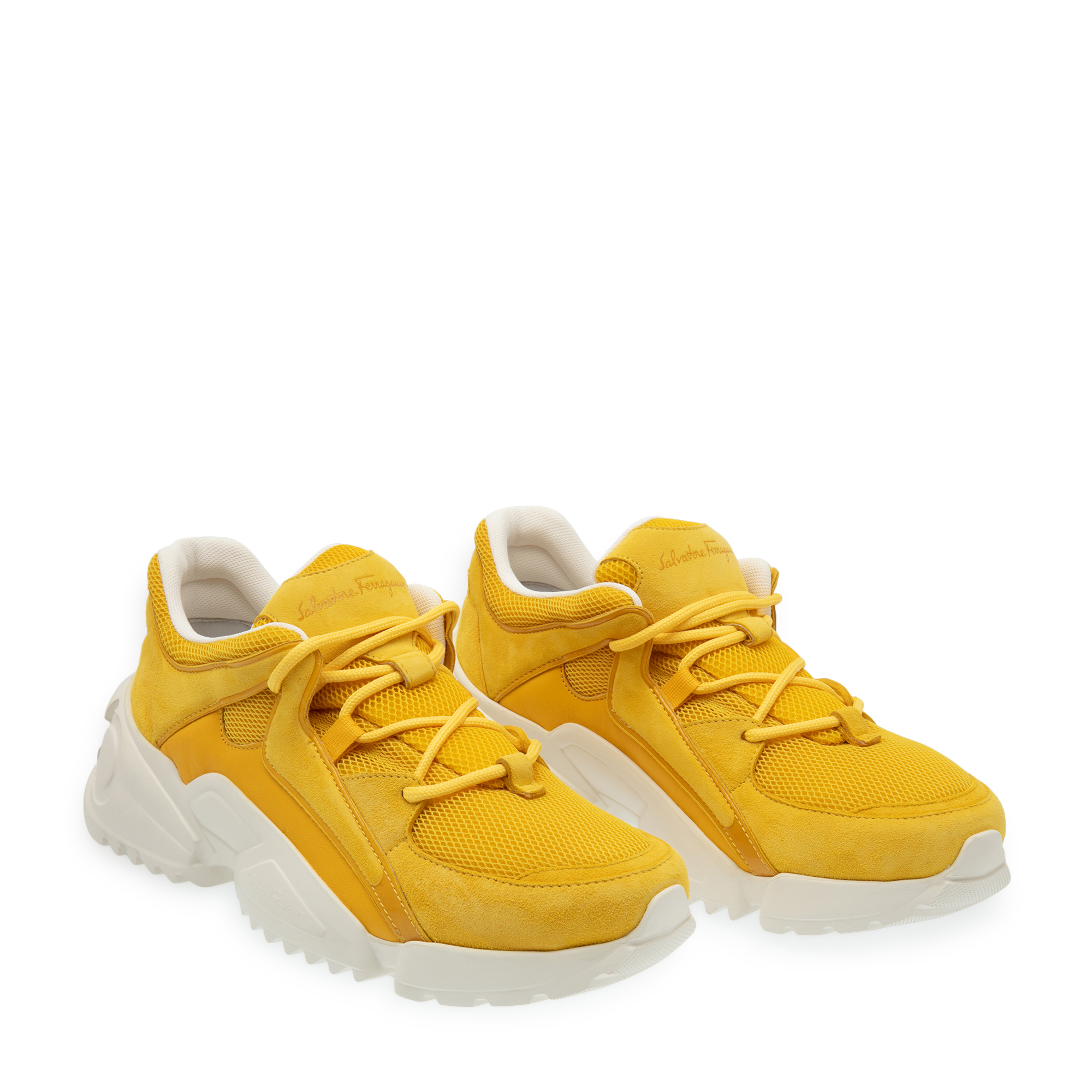 Technical chunky sneakers, Yellow