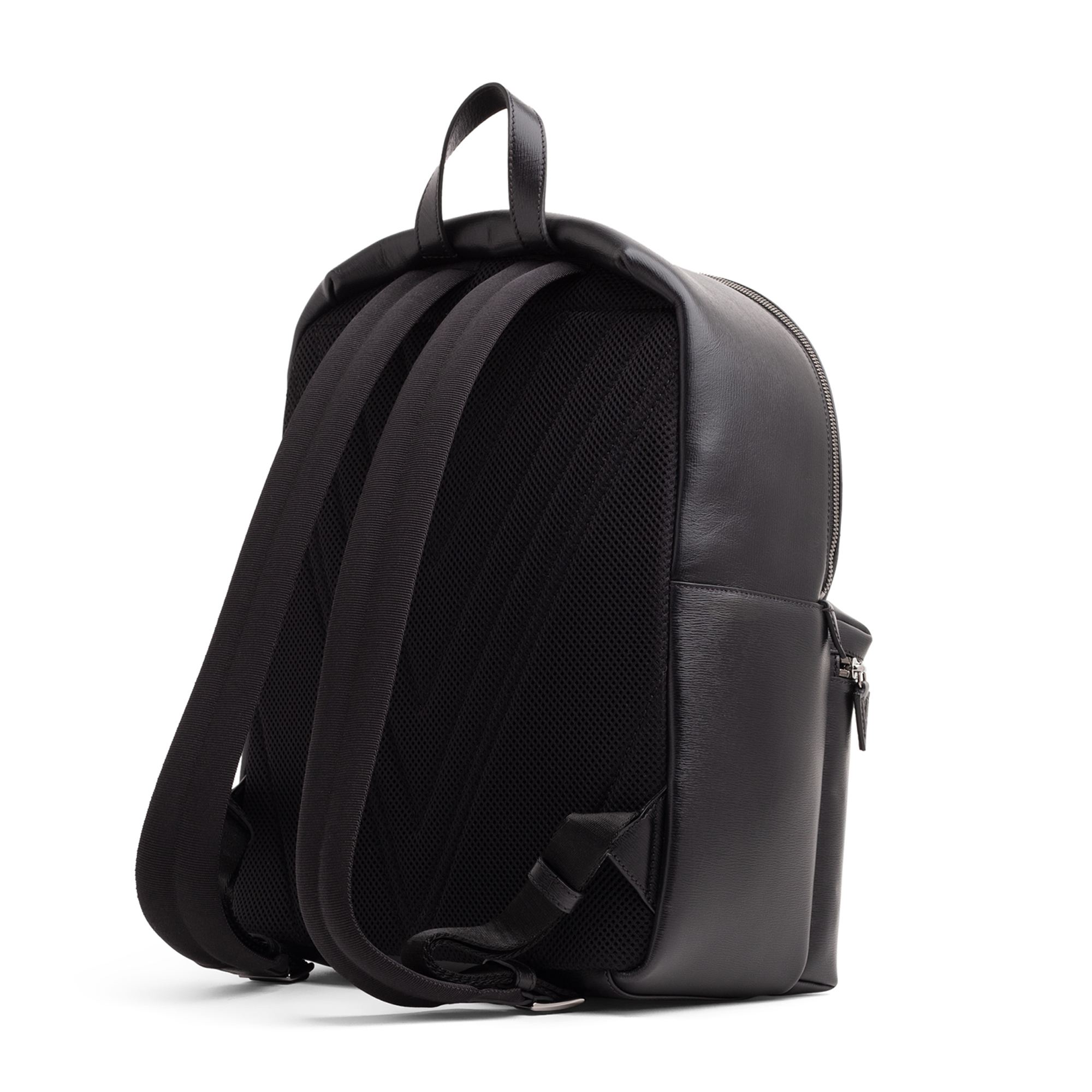 V leather backpack, Black