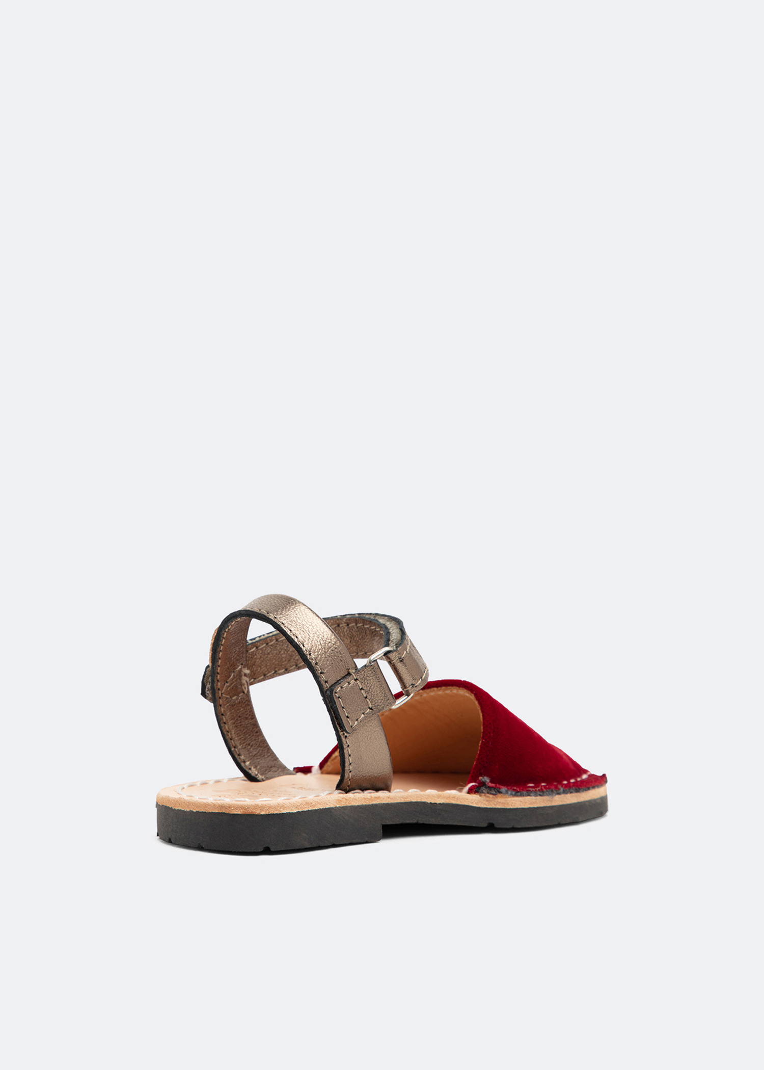 Velvet sandals, Red