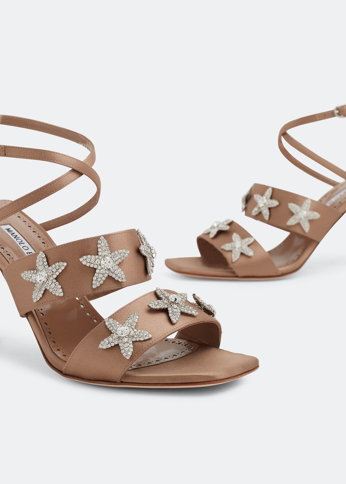 Ostria satin sandals, Brown