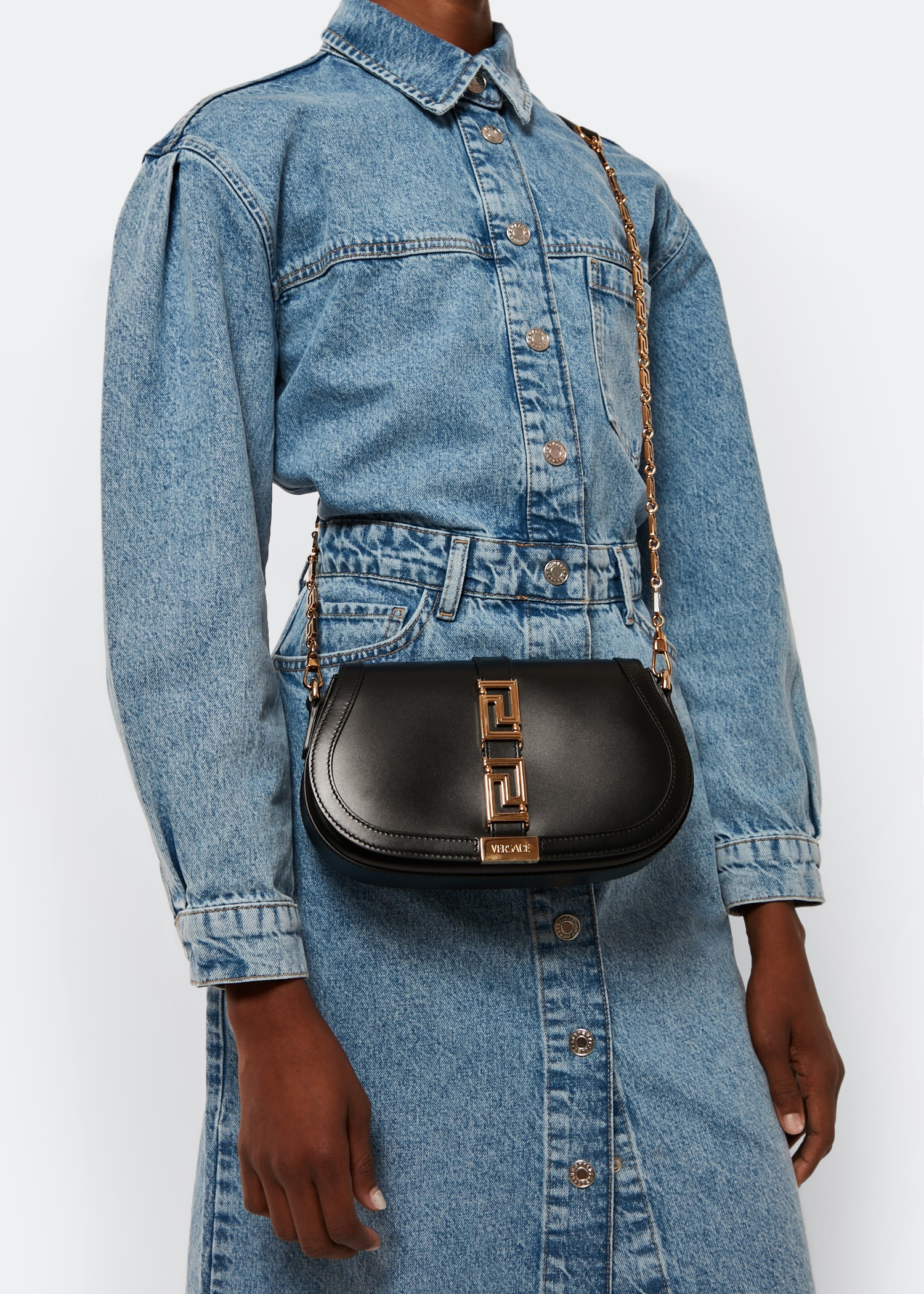 Greca Goddess shoulder bag, Black