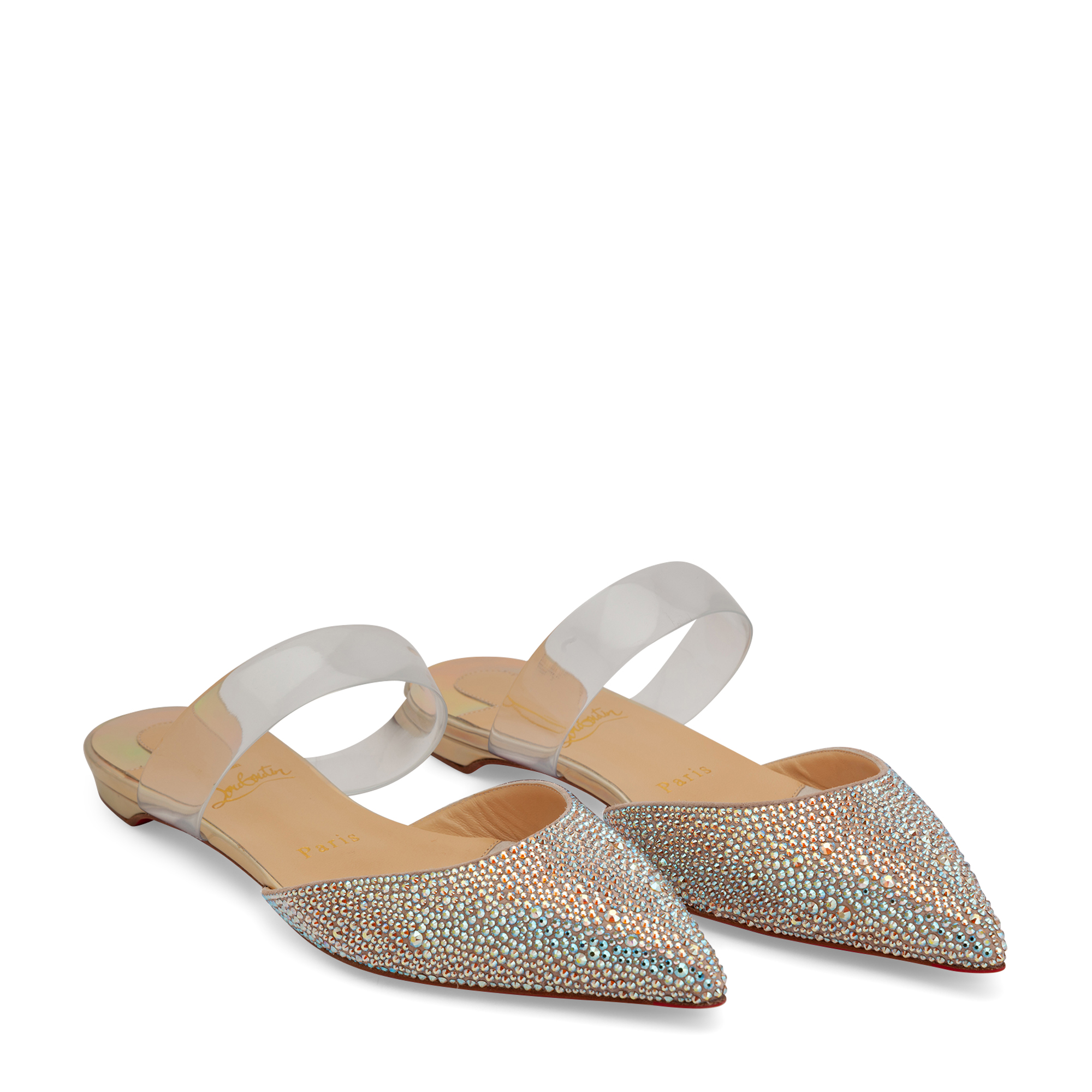 Choc PVC Strass mules, Neutral