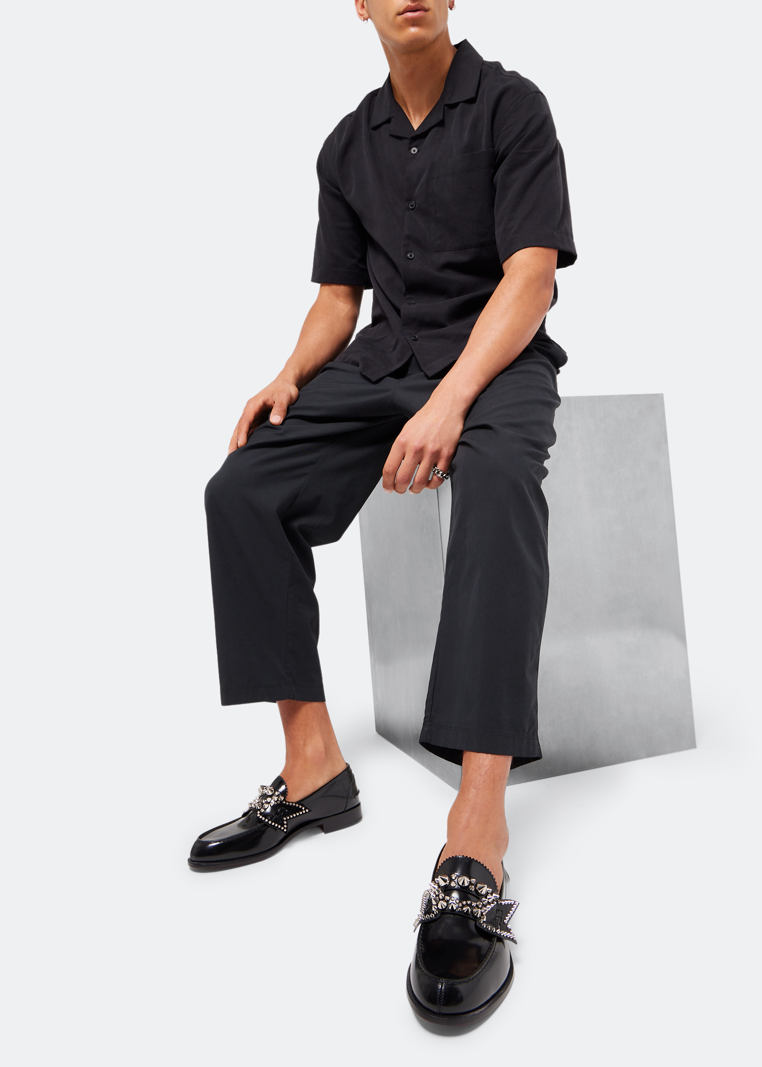 No Penny Spikes loafers, Black