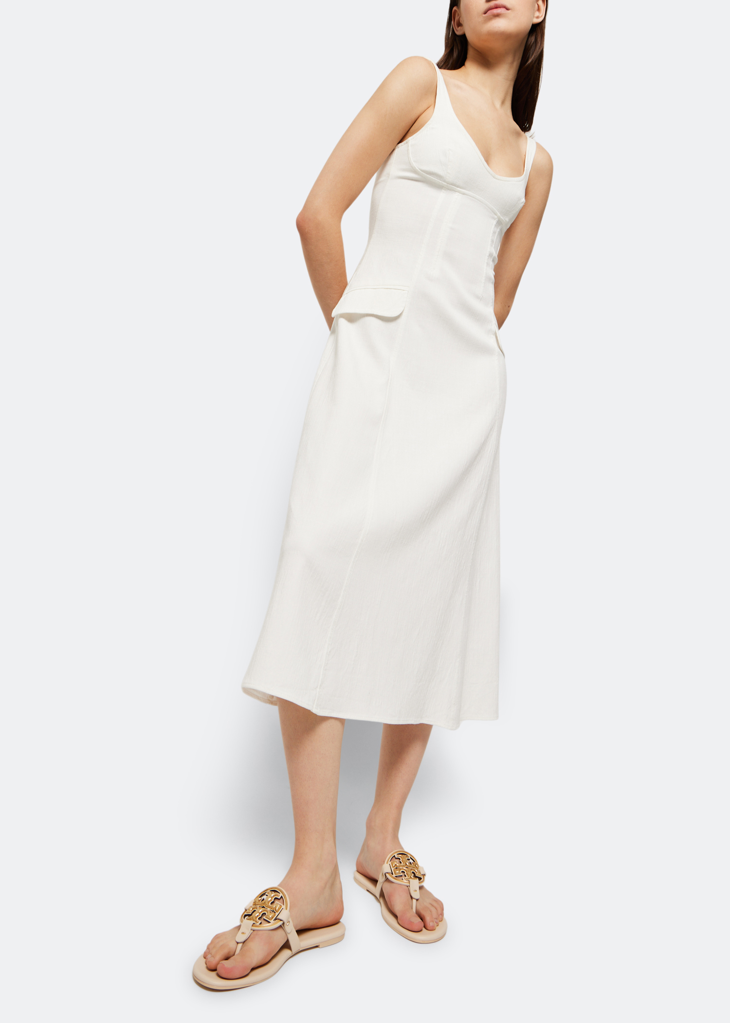 Metal Miller sandals, White