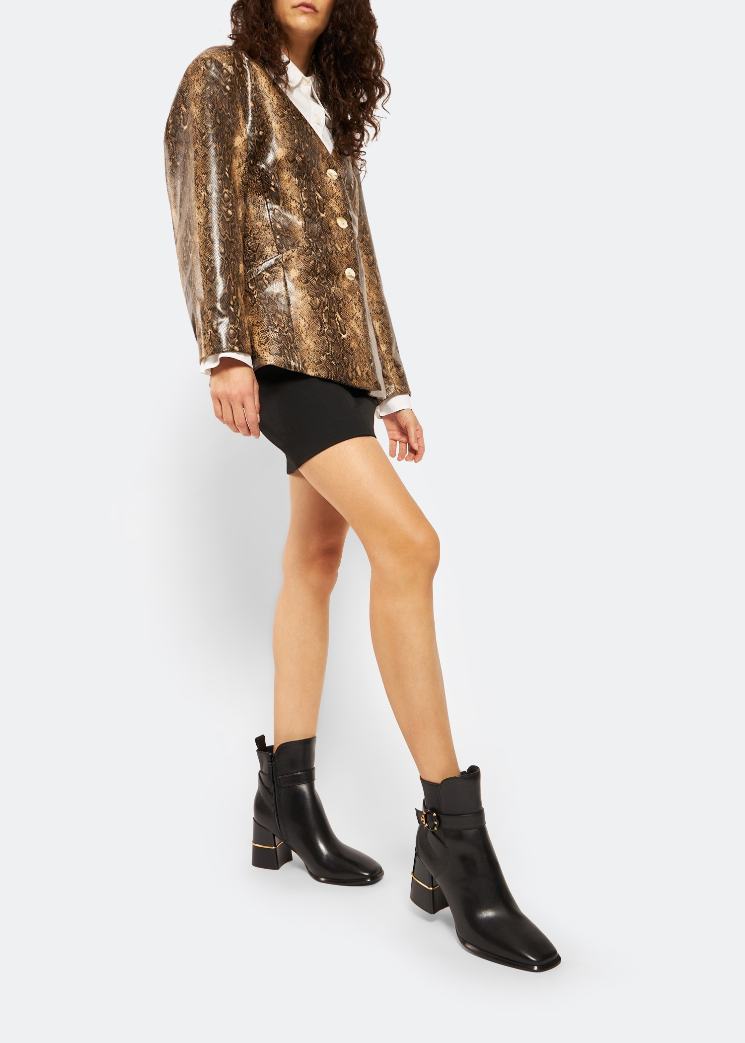 Multi-logo buckle boots, Black