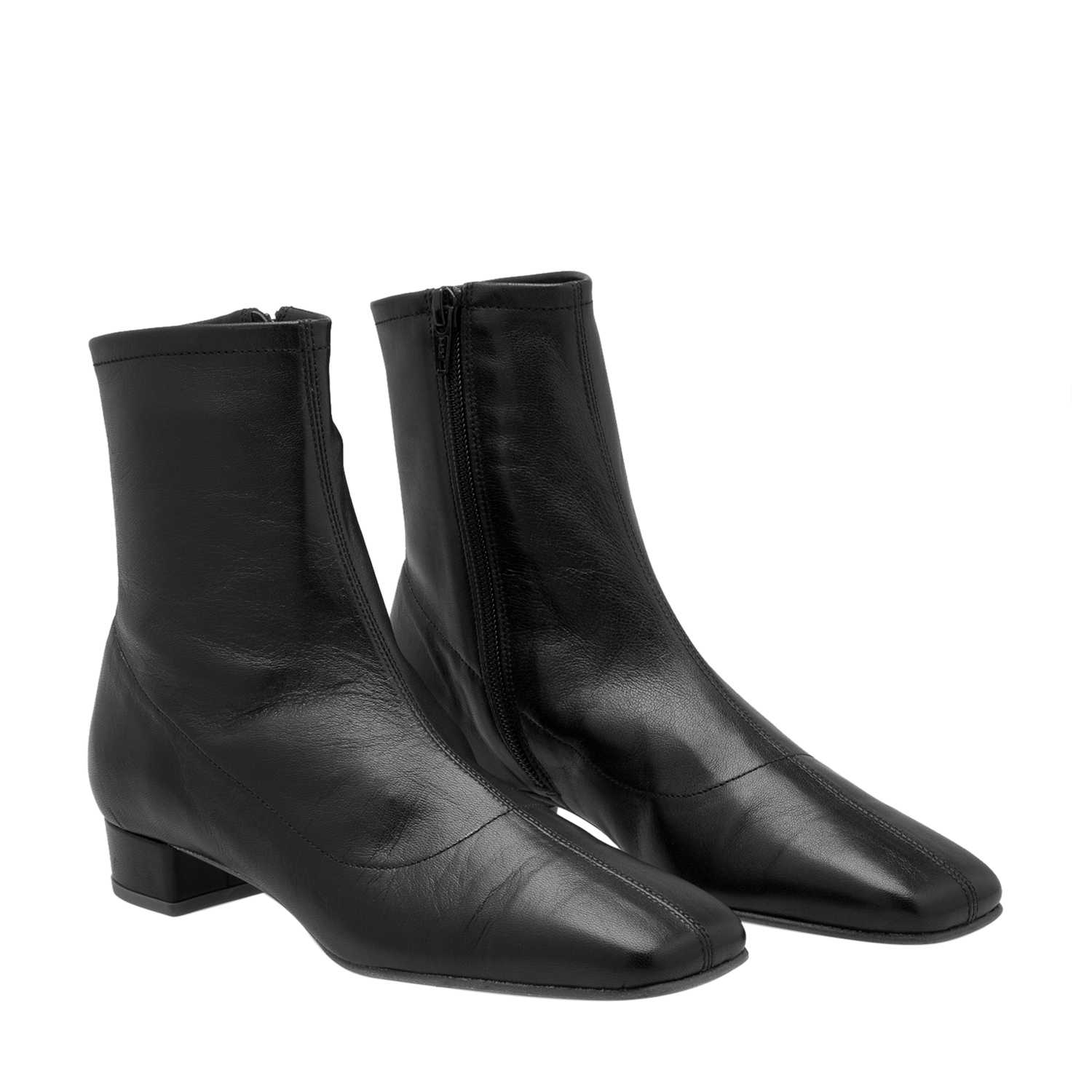 Este leather boots, Black