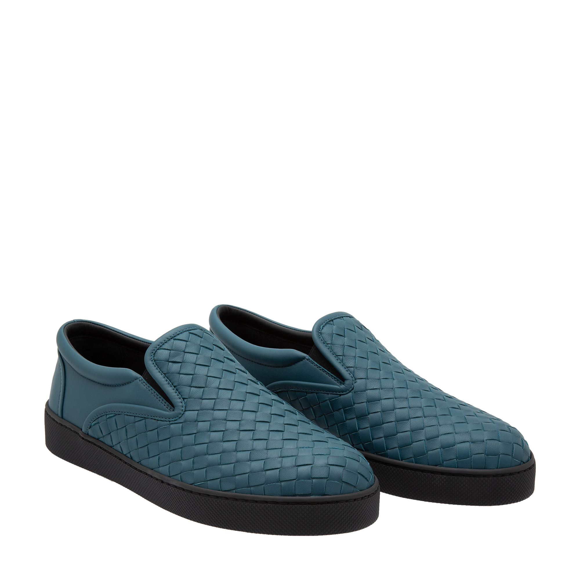 Dodger intrecciato leather sneakers, Blue