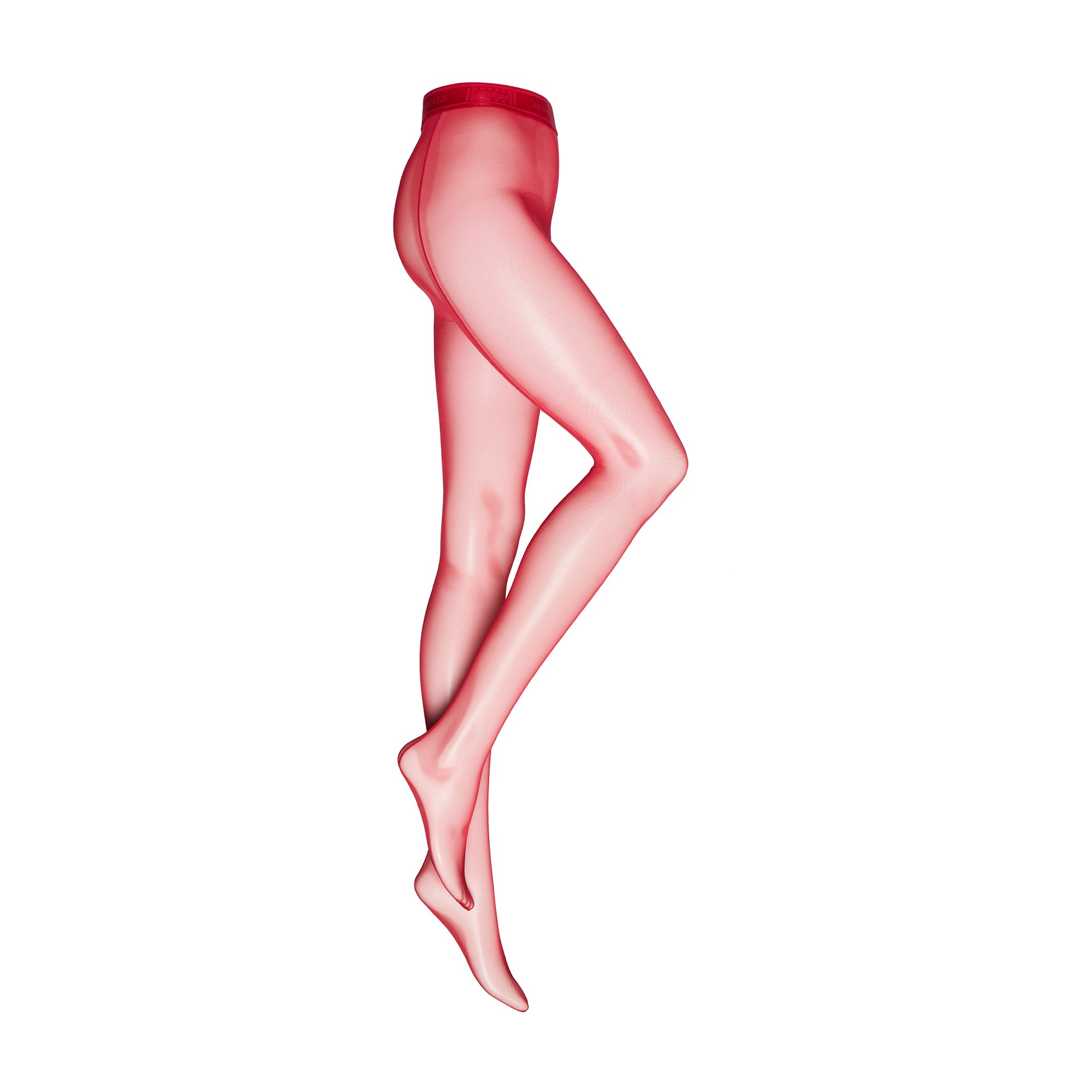 x Amina Muaddi thong tights, Red