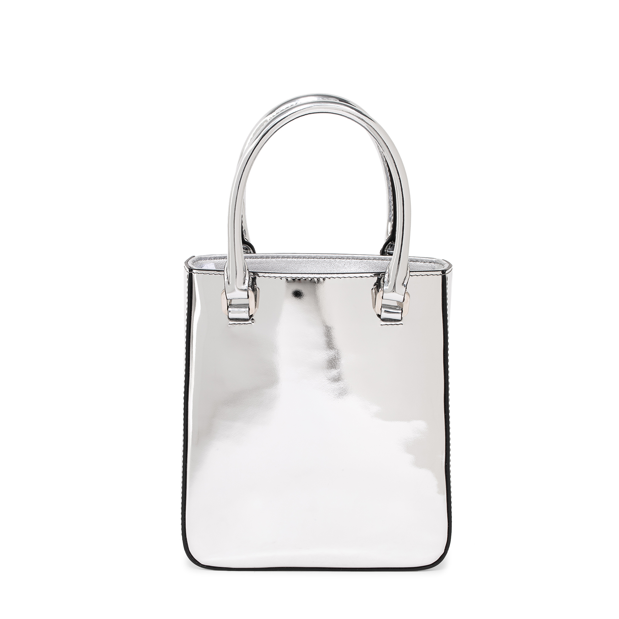 

Small brushed leather bag, Silver