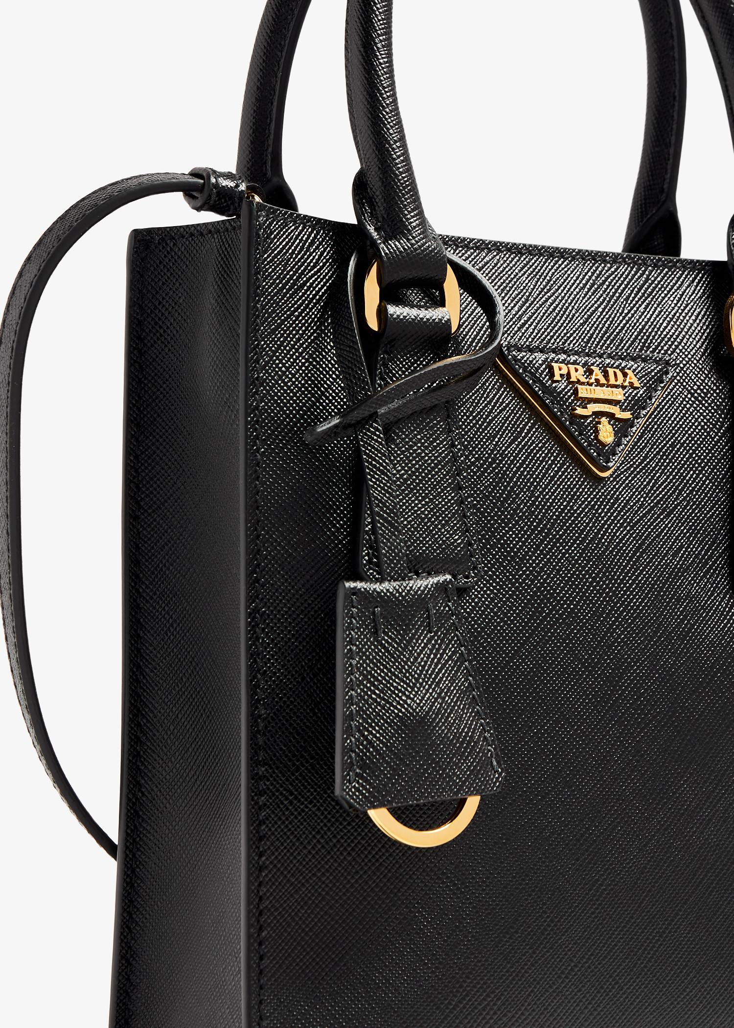 Saffiano leather handbag, Black