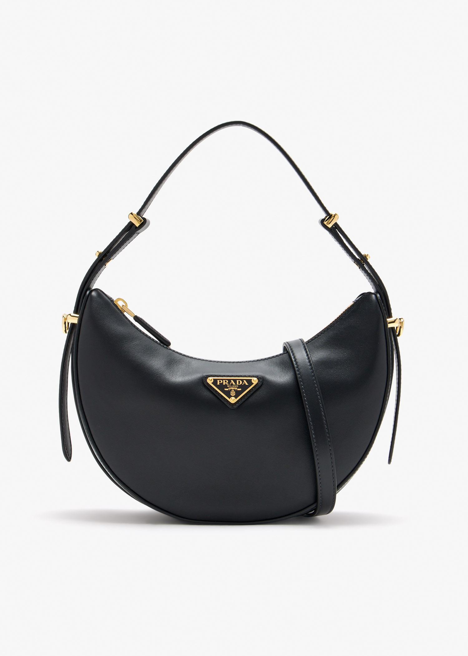 Prada Arqué mini leather shoulder bag, Black
Prada Arqué mini leather shoulder bag, Black