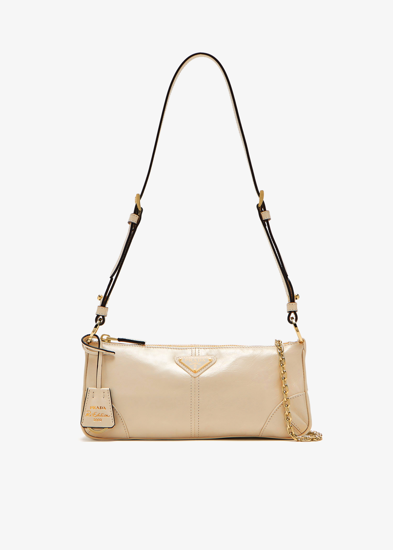 Prada Re-Edition 2002 medium leather shoulder bag, Cream
Prada Re-Edition 2002 medium leather shoulder bag, Cream