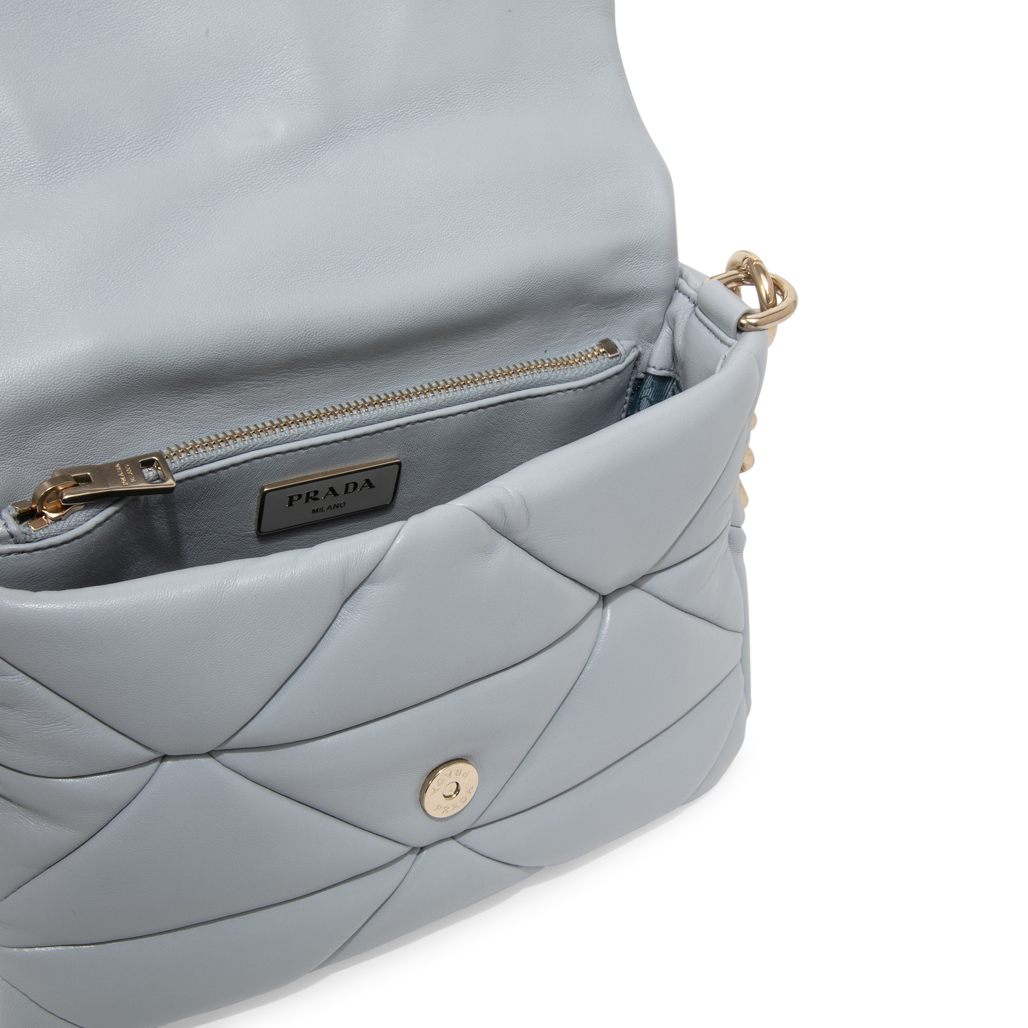 System leather shoulder bag, Blue
