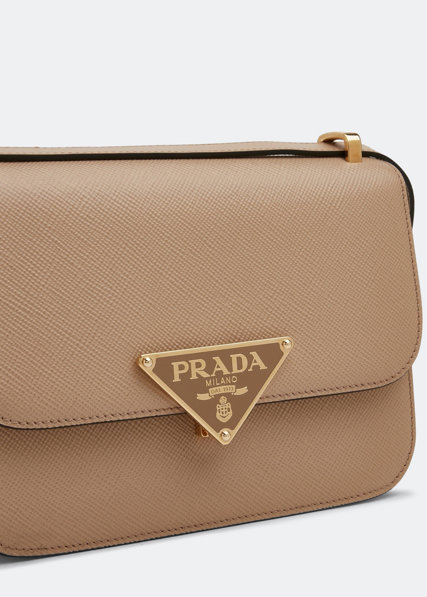 Leather shoulder bag, Beige