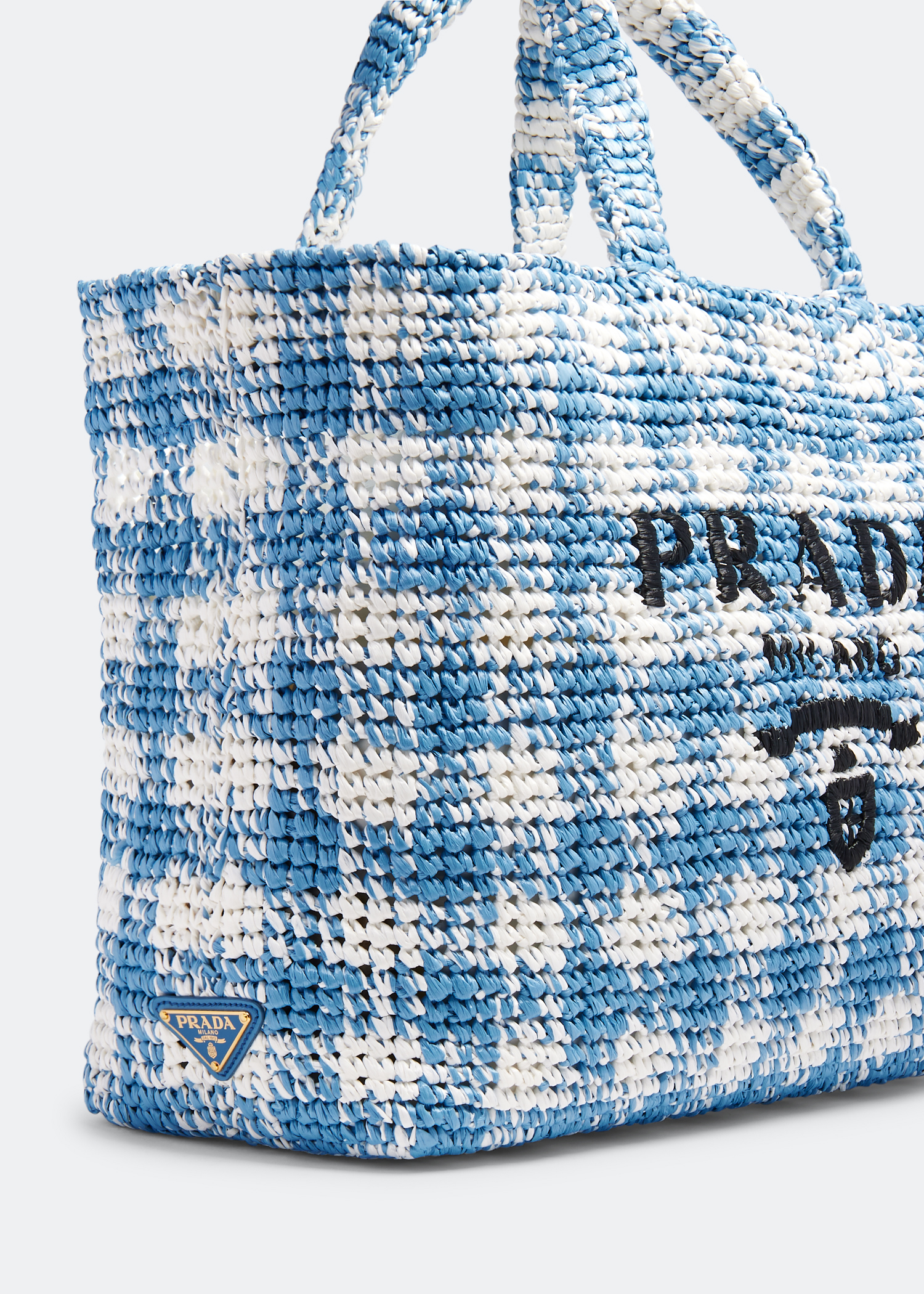 Large crochet tote bag, Blue