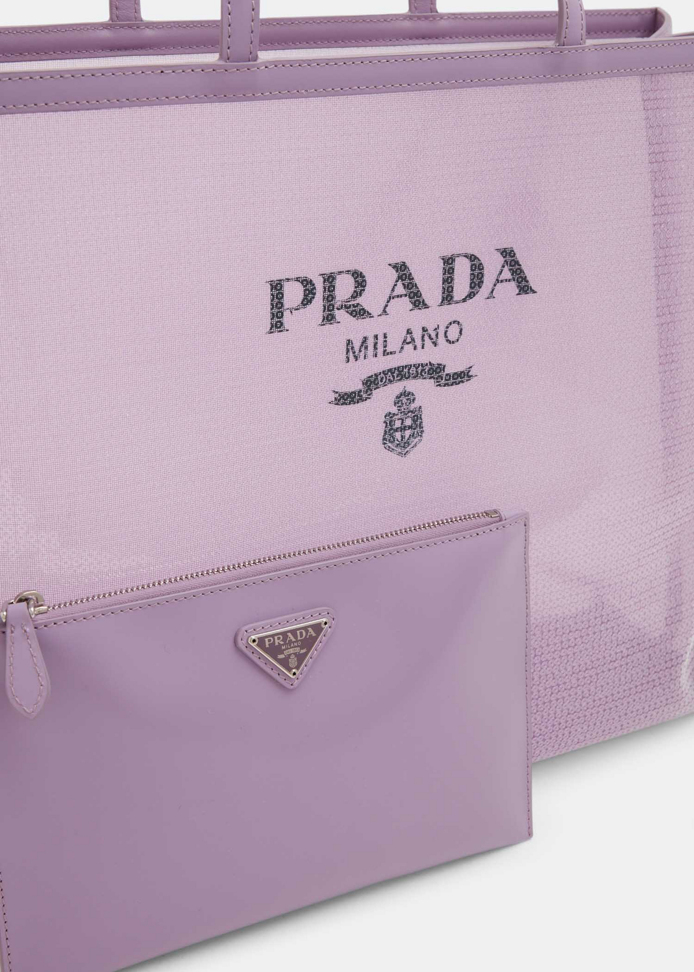 Sequined mesh tote bag, Purple