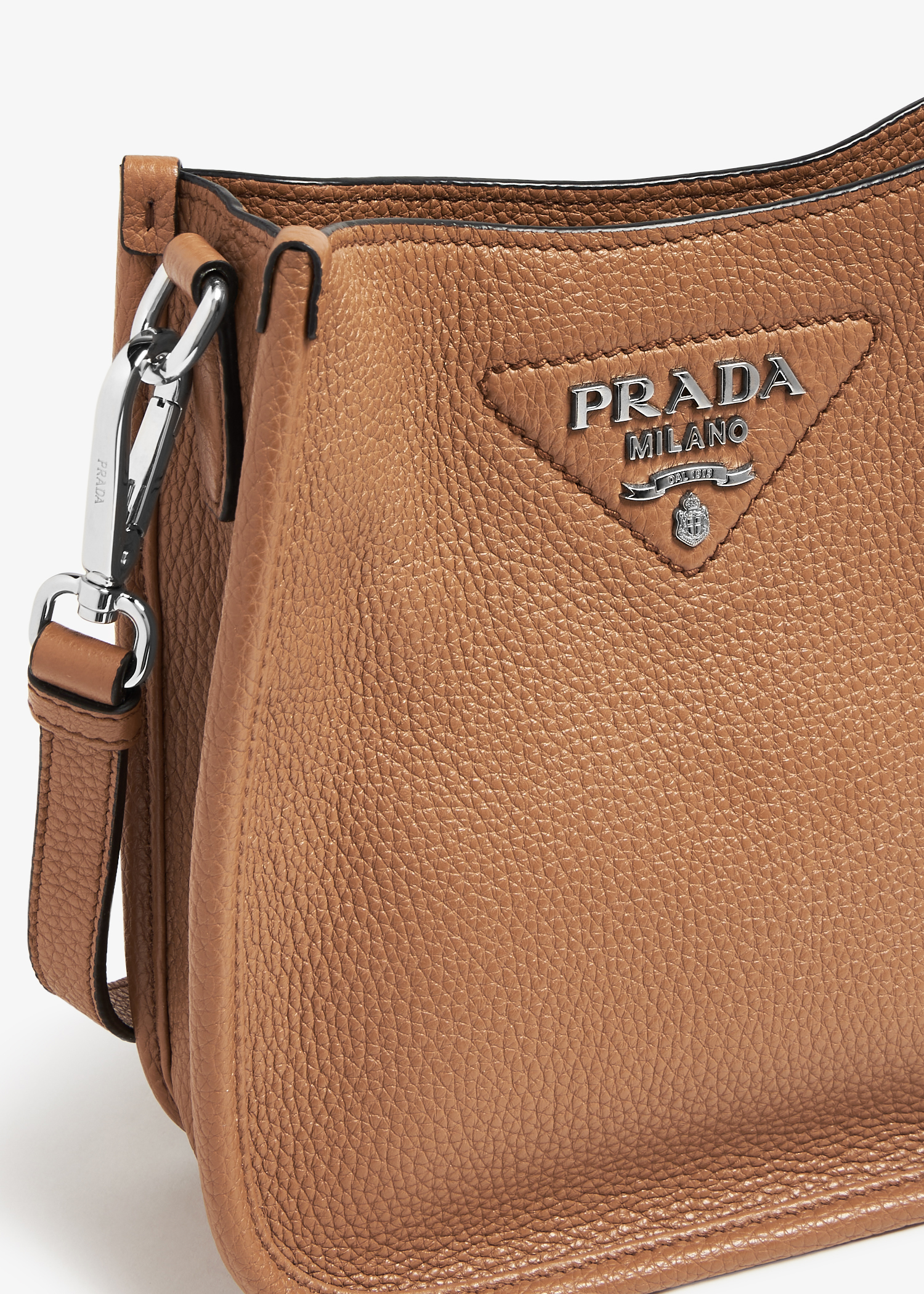 Leather mini shoulder bag, Brown