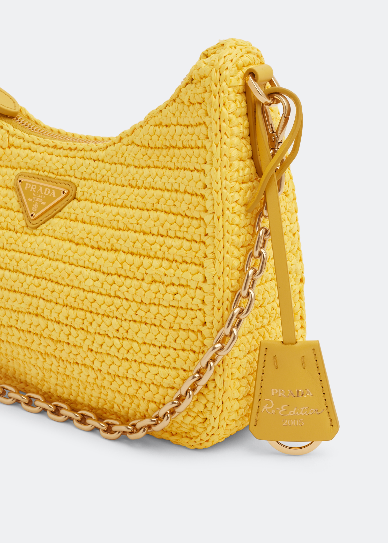 Re-Edition 2005 raffia bag, Yellow