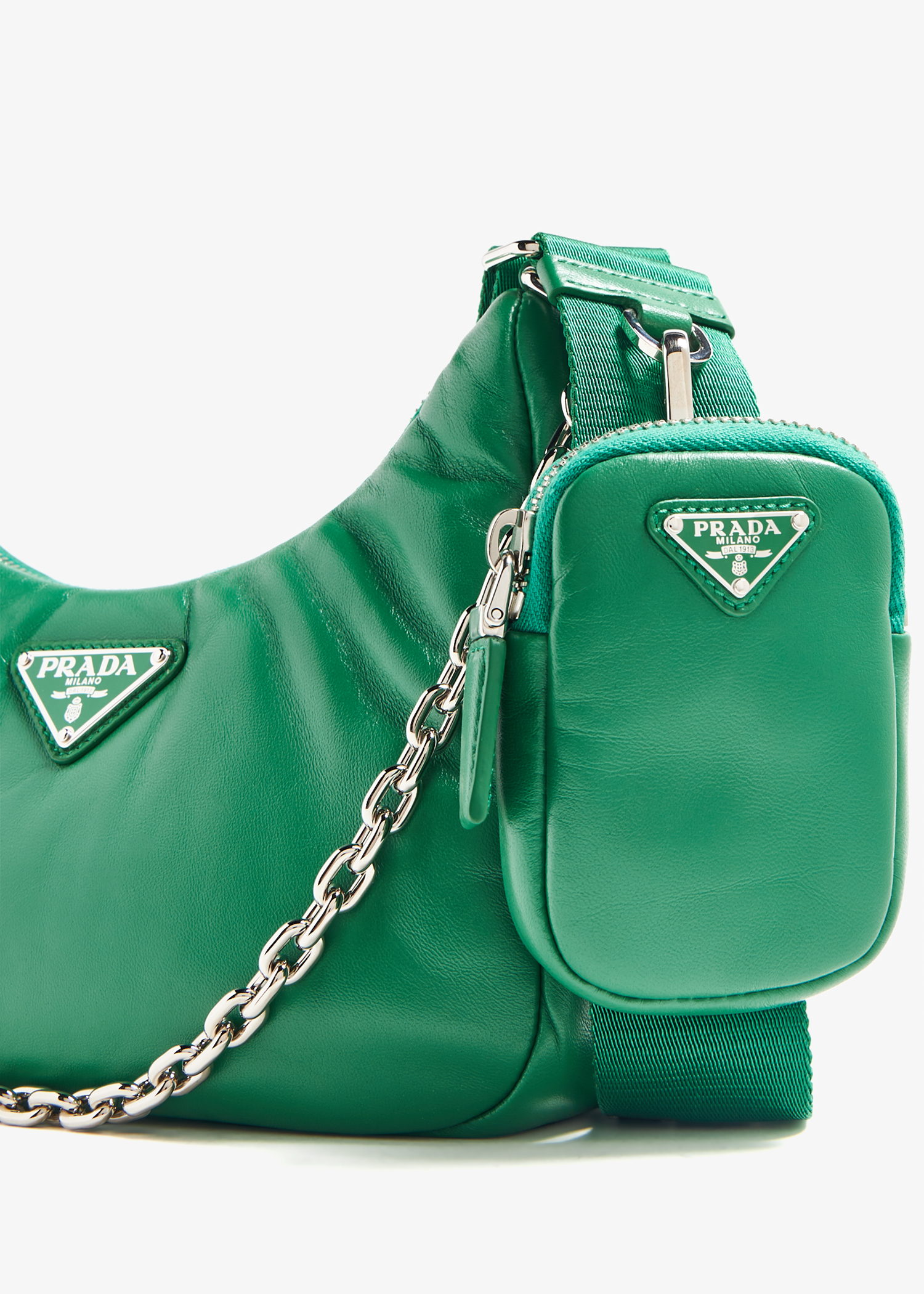 Re-Edition 2005 padded leather bag, Green