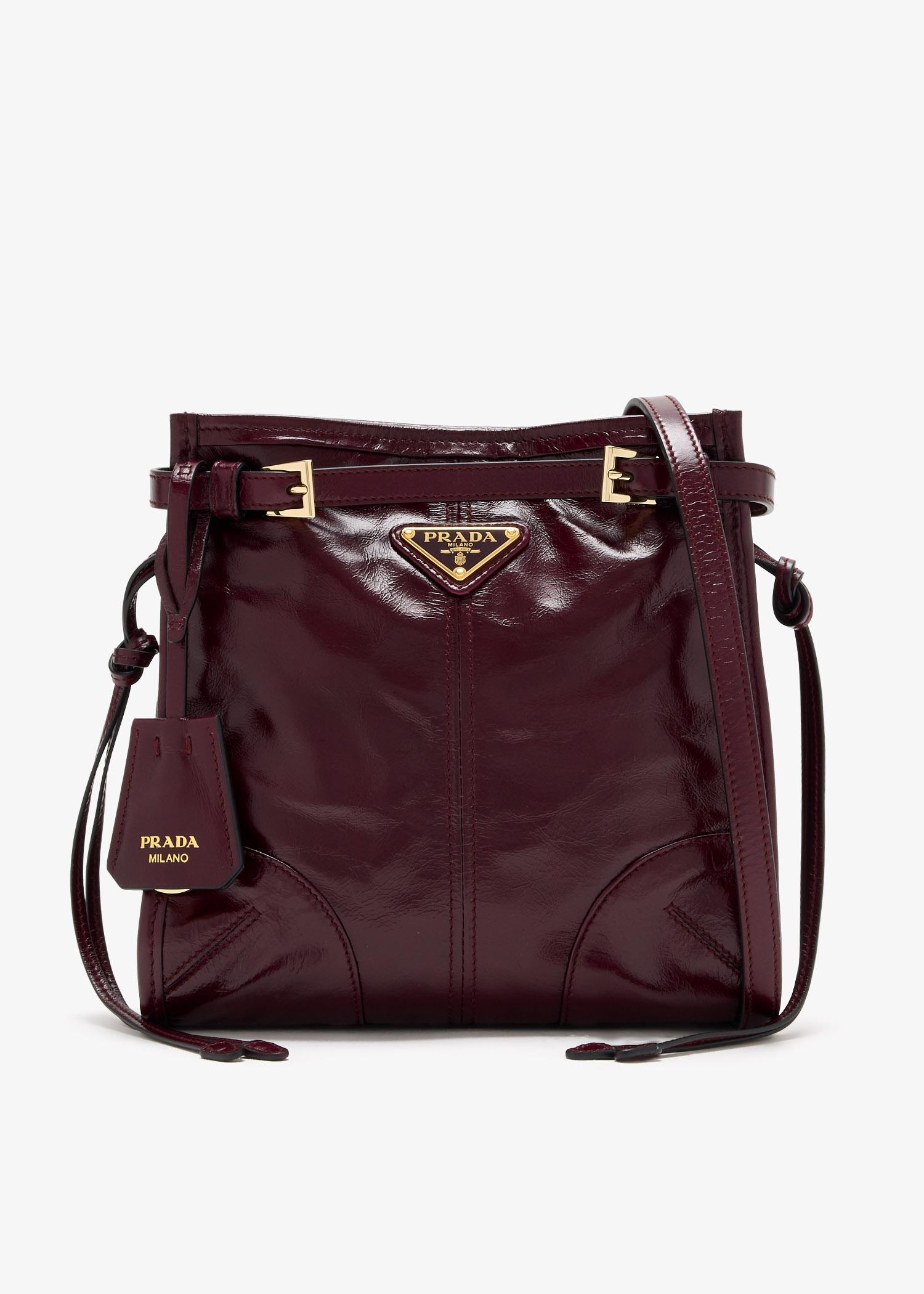 Prada Bonnie leather mini shoulder bag, Burgundy
Prada Bonnie leather mini shoulder bag, Burgundy