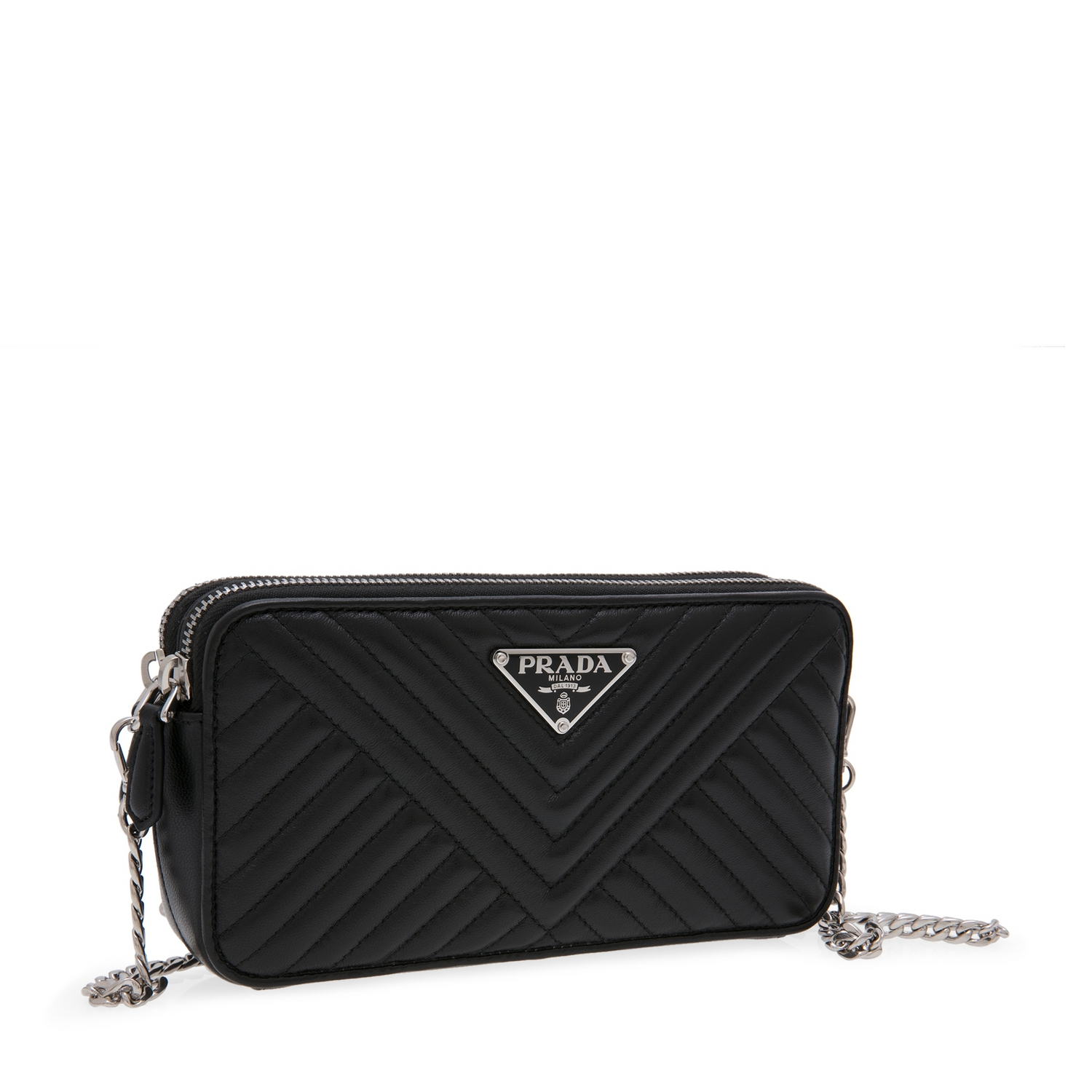 Nappa leather mini shoulder bag, Black