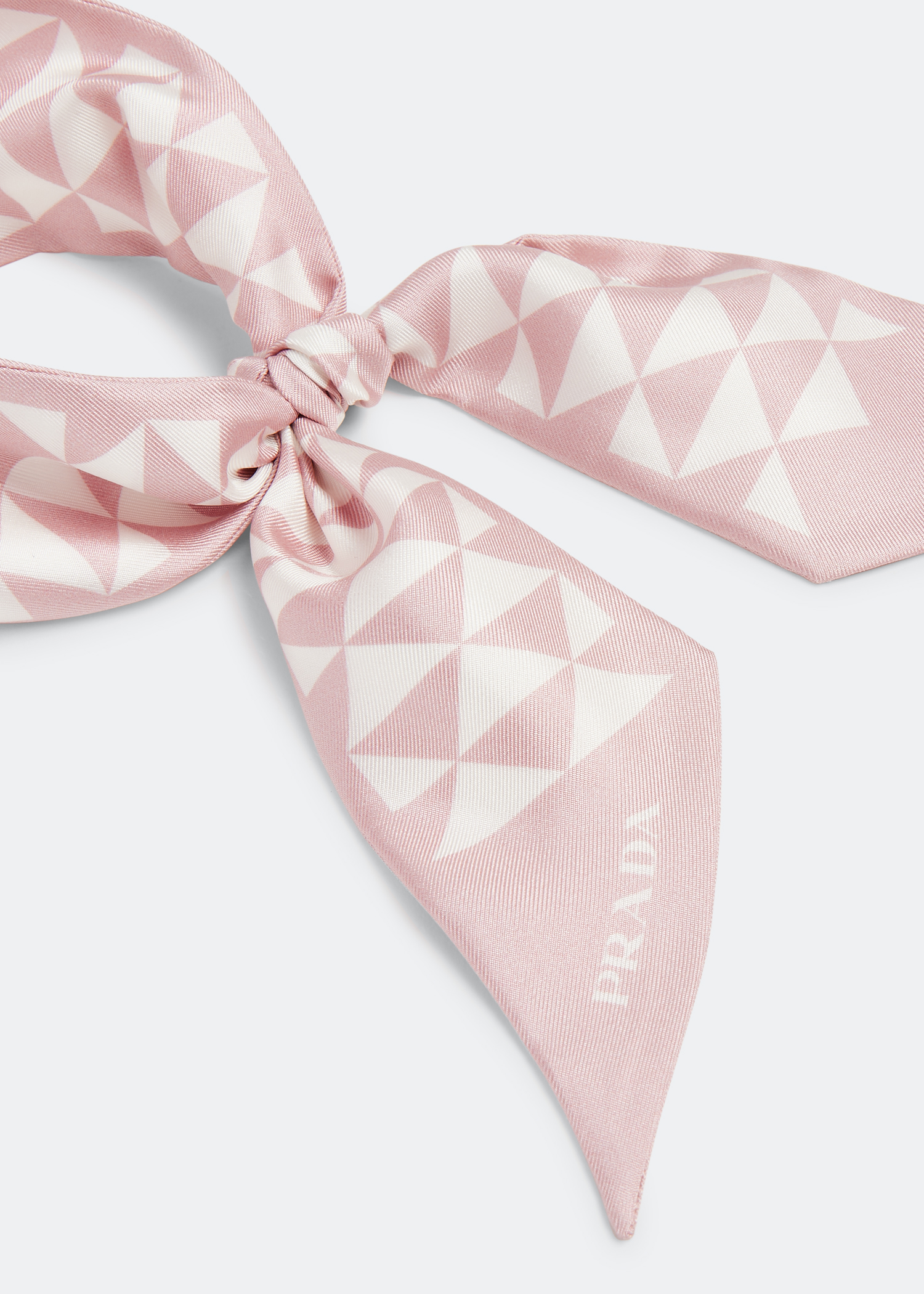 Printed silk twill scarf, Pink