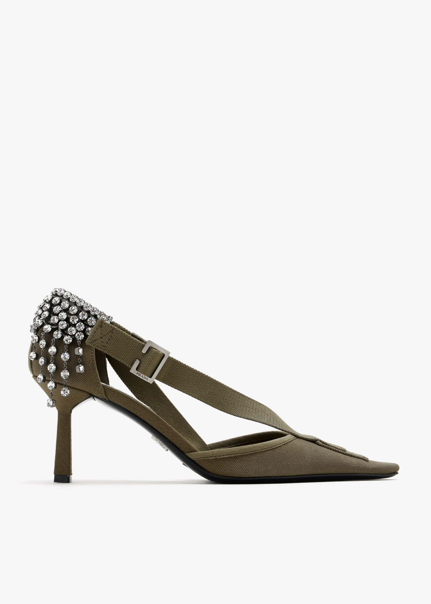 Canvas crystal pumps, Khaki
Canvas crystal pumps, Khaki