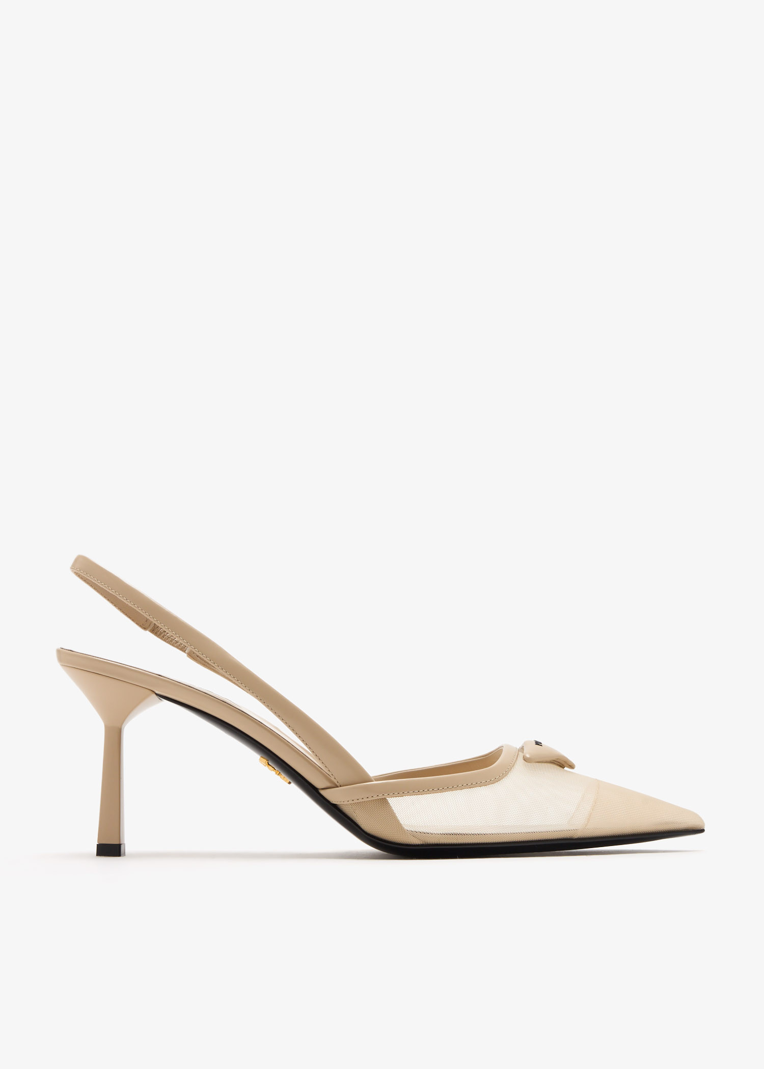 Mesh fabric slingback pumps, Beige
Mesh fabric slingback pumps, Beige