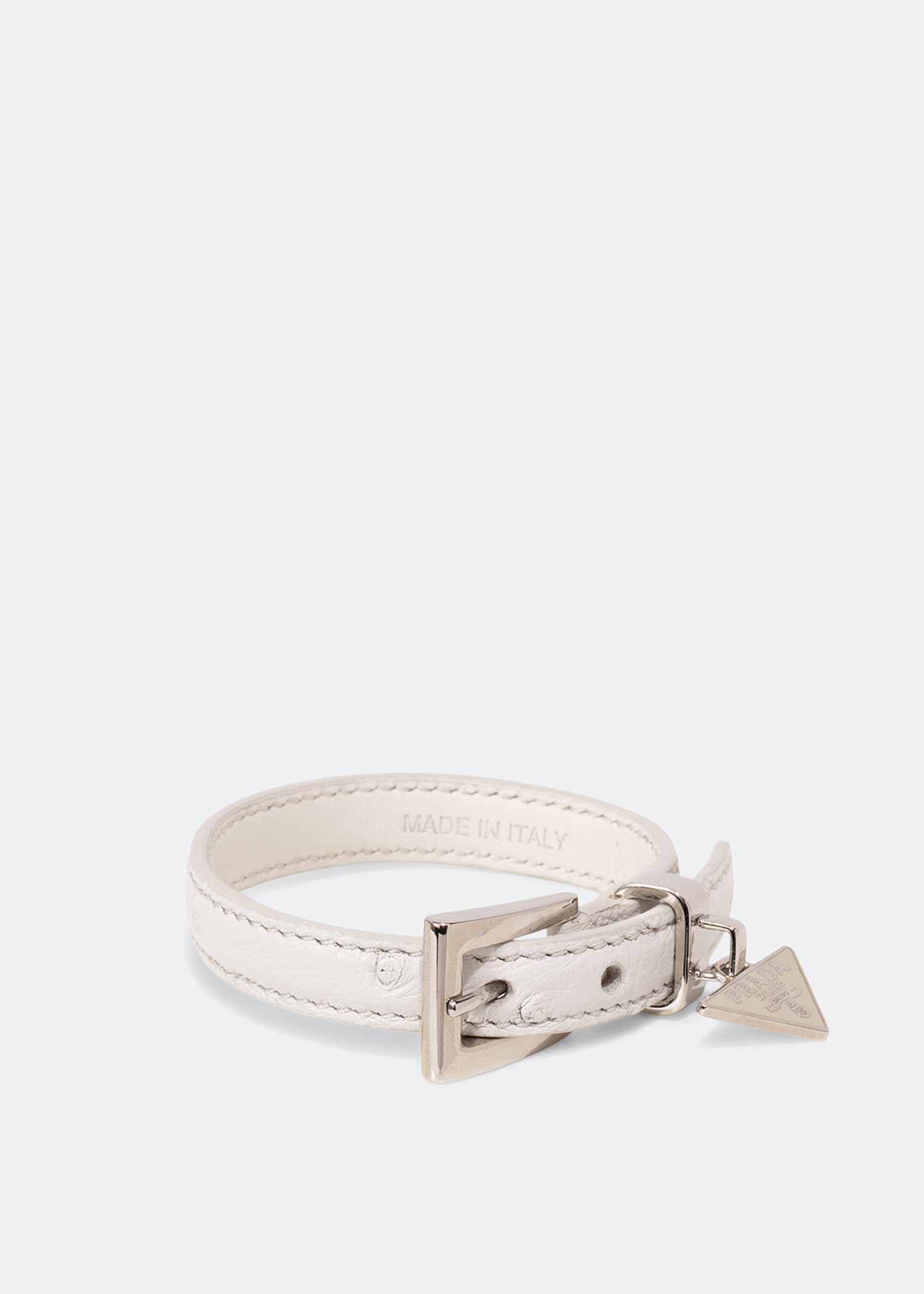 Saffiano leather bracelet, White