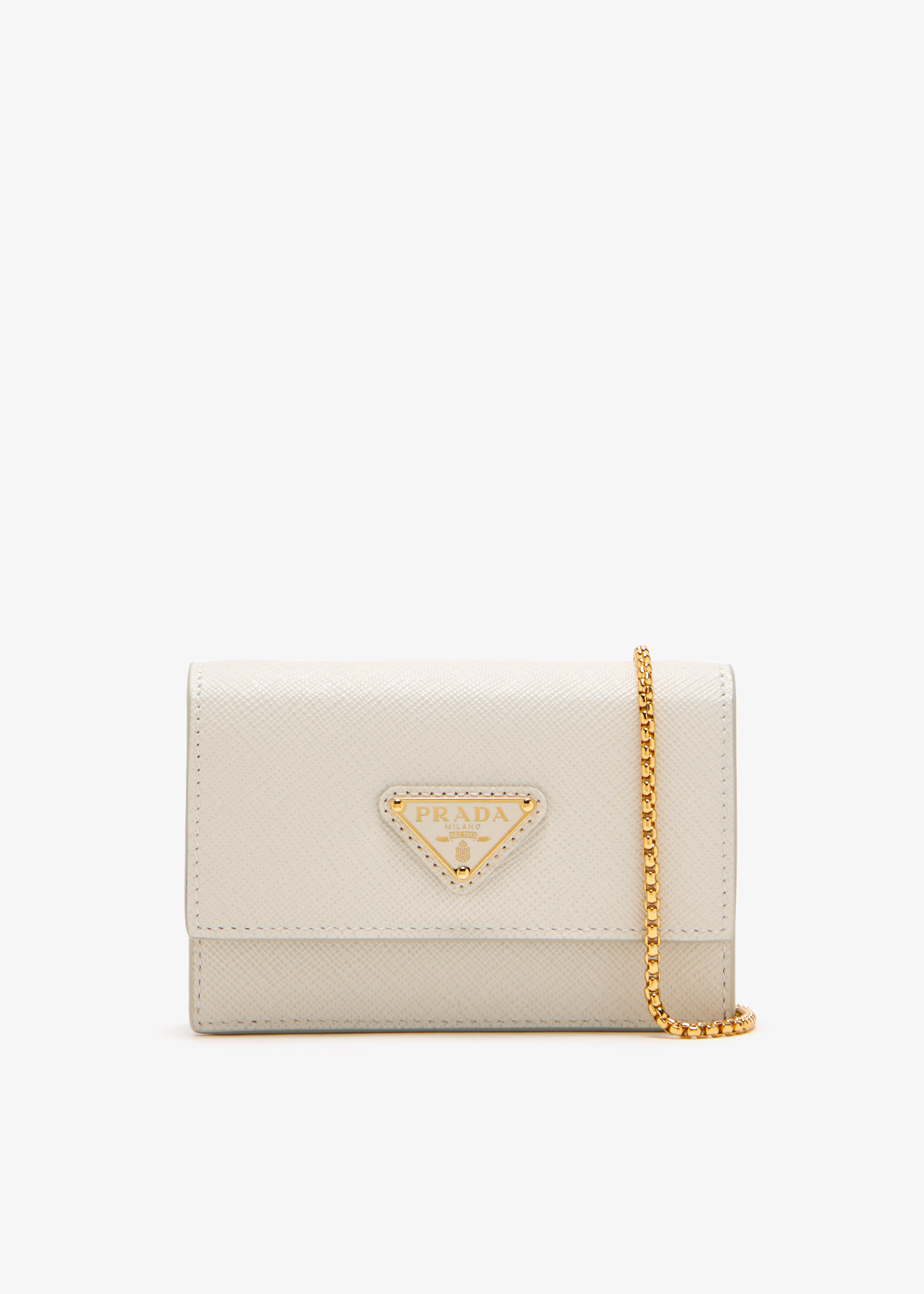 Saffiano leather chain card holder, Cream
Saffiano leather chain card holder, Cream