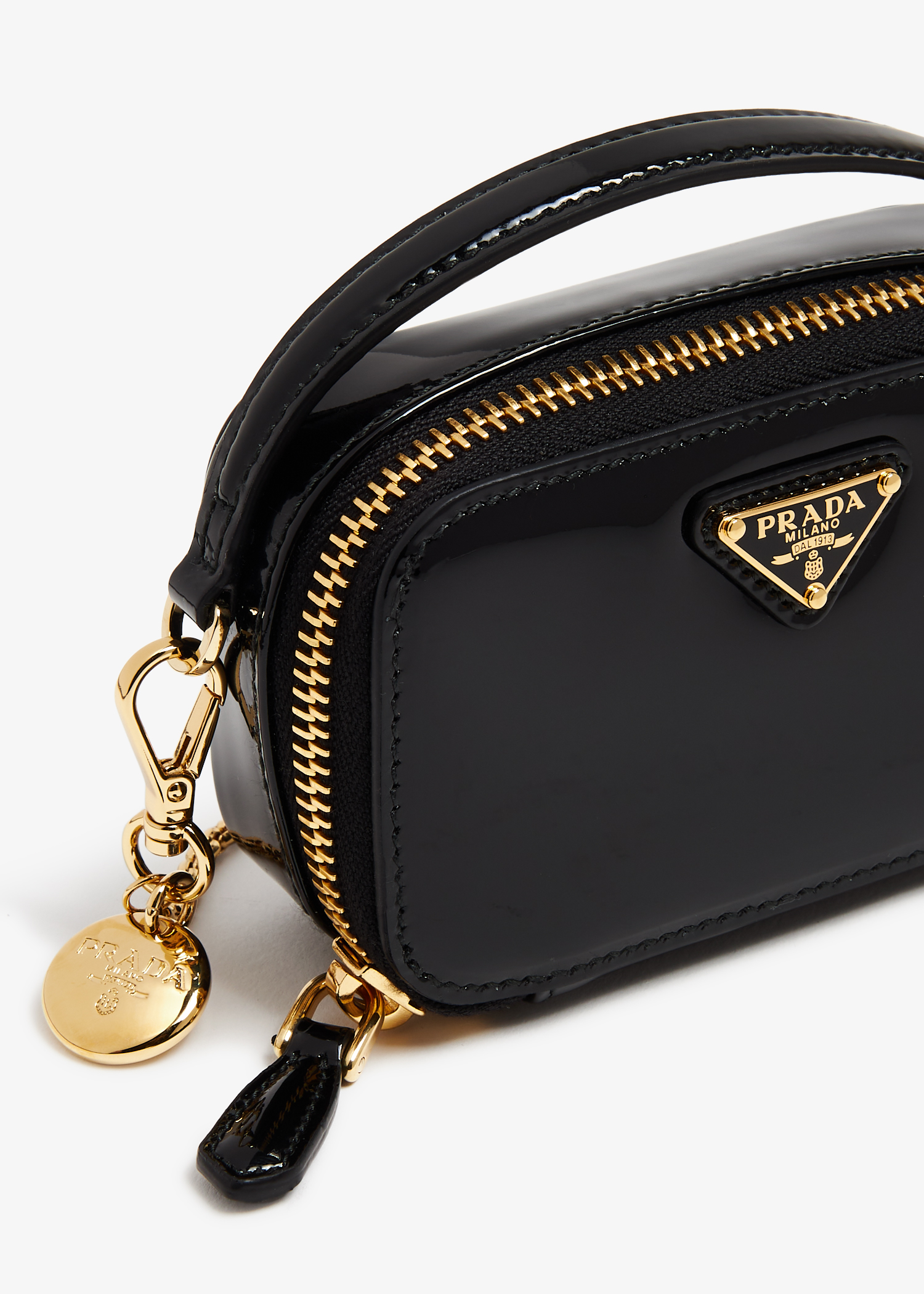 Patent leather mini-pouch, Black