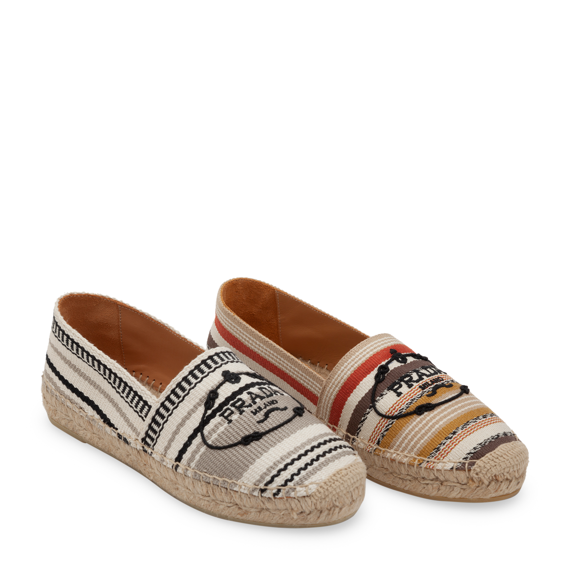 Fabric tape espadrilles, Brown