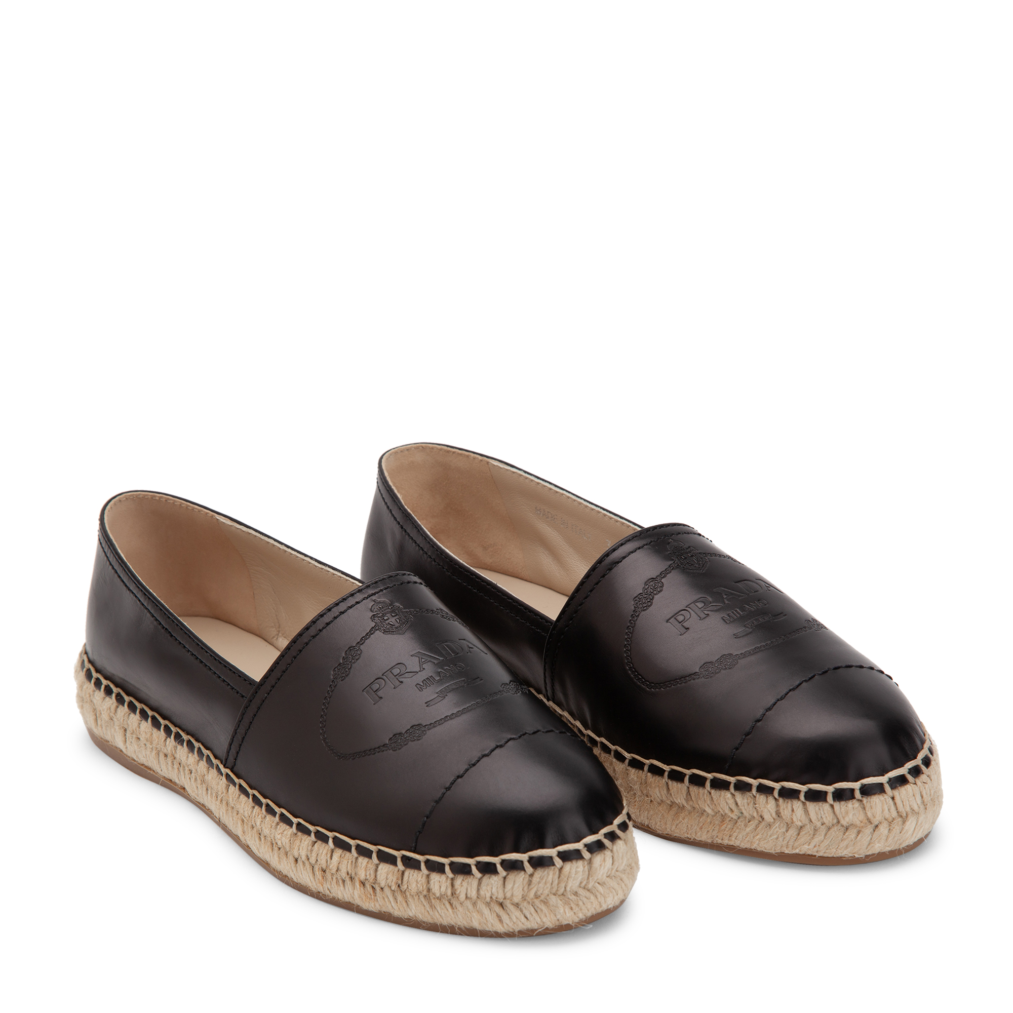 Leather espadrilles, Black