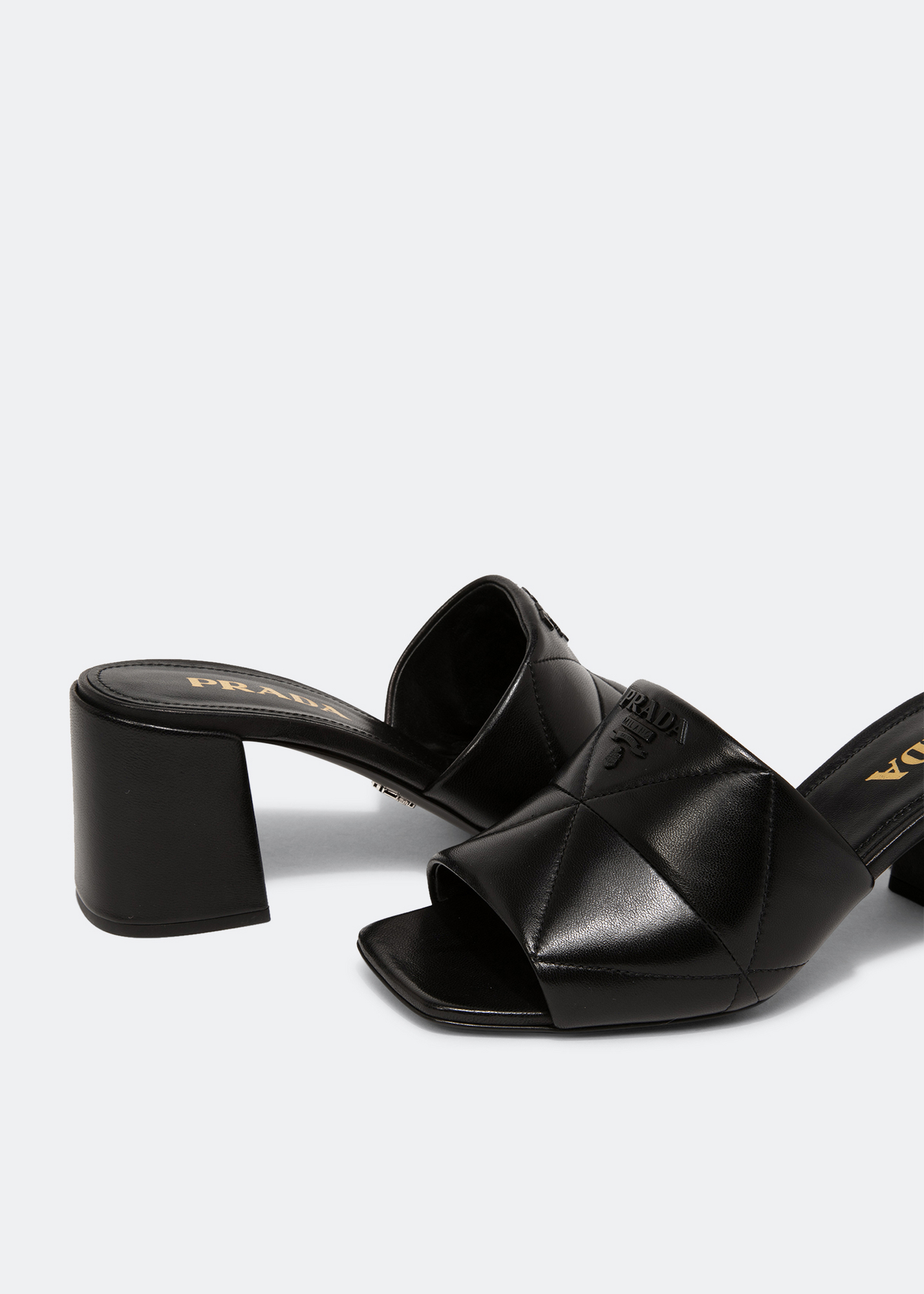 Quilted nappa leather sandals, Black