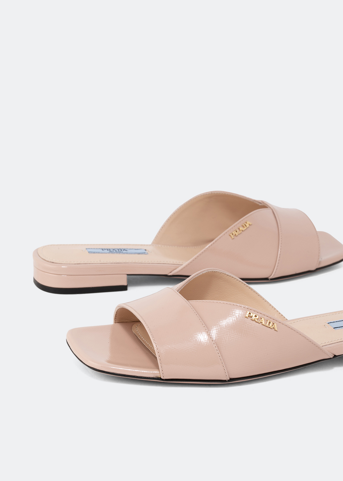 Brushed leather sandals, Beige