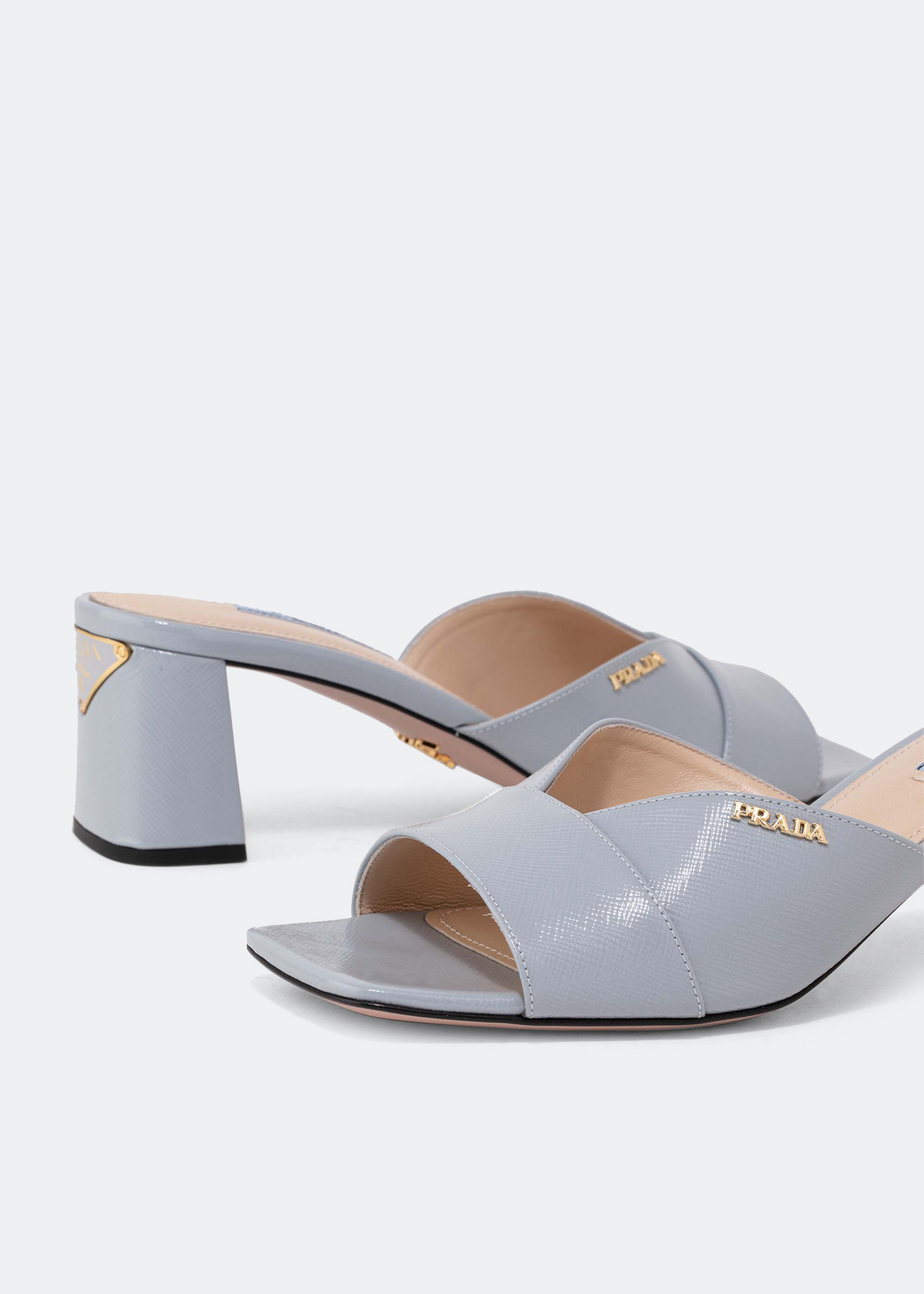 Brushed leather mules, Purple