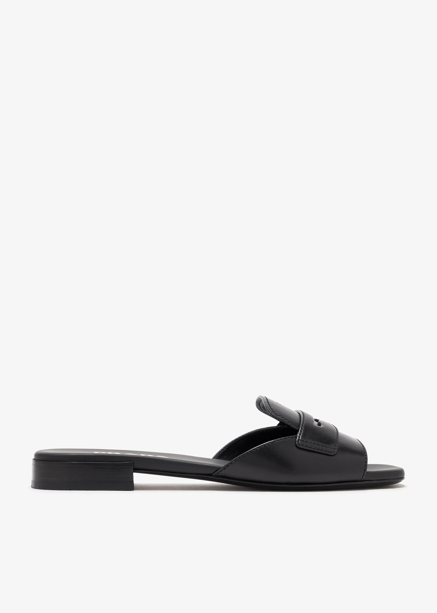 Leather slide sandals, Black
Leather slide sandals, Black