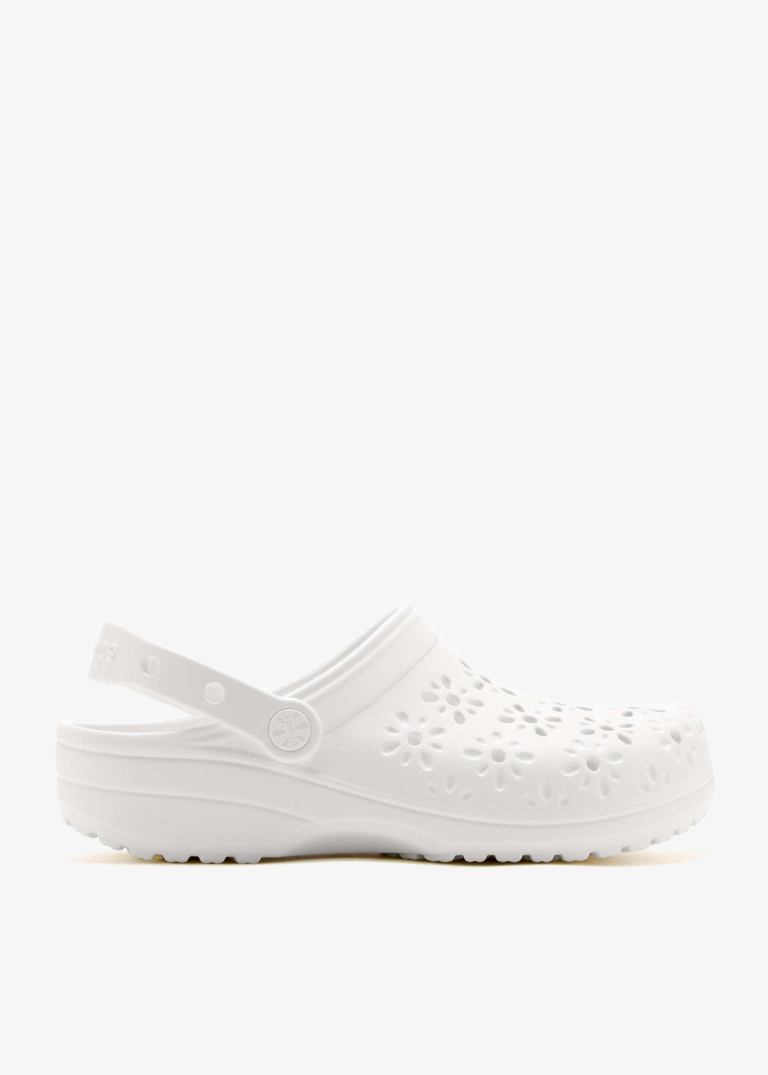 Floral cut-out clogs, White
Floral cut-out clogs, White