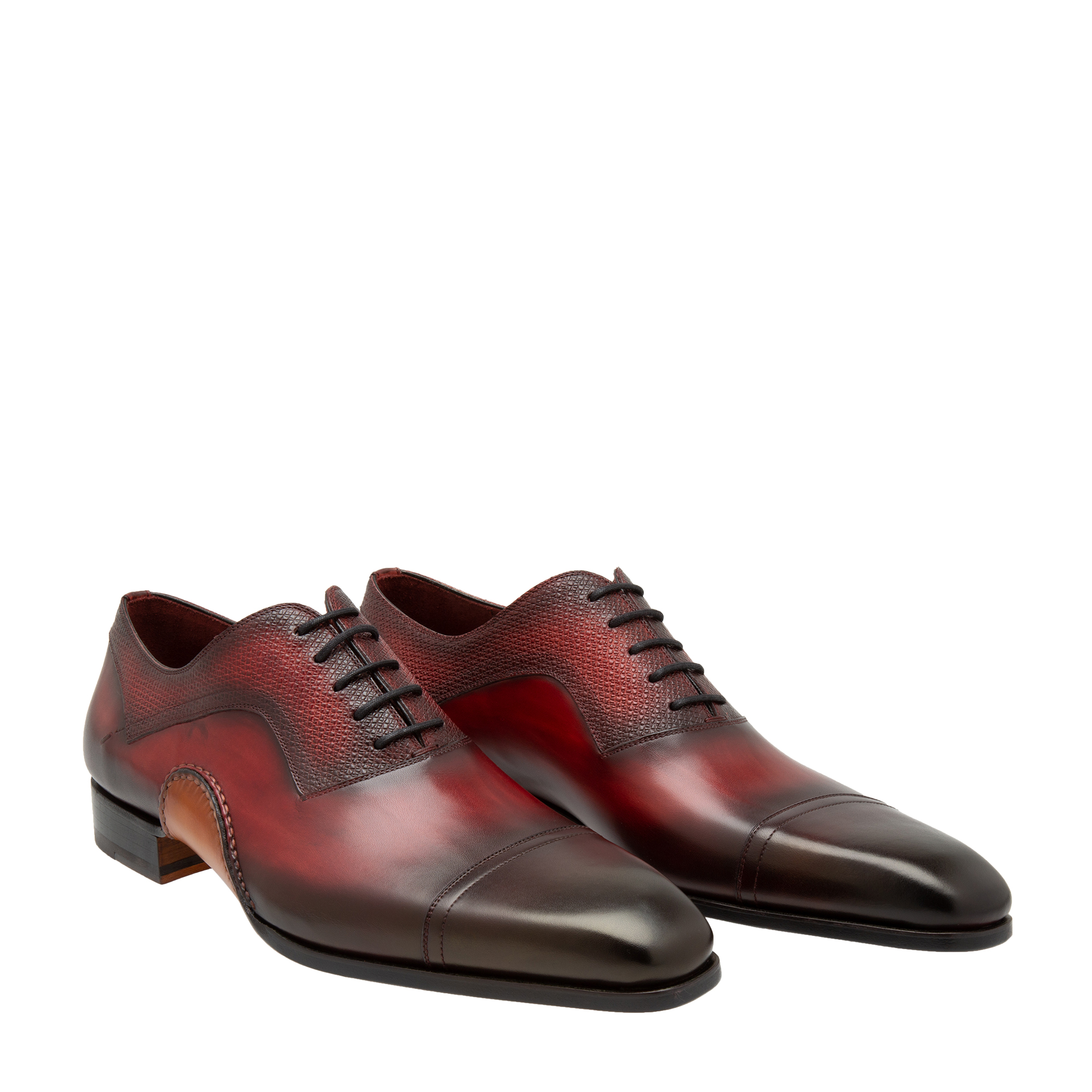 Leather Oxford lace-up shoes, Brown