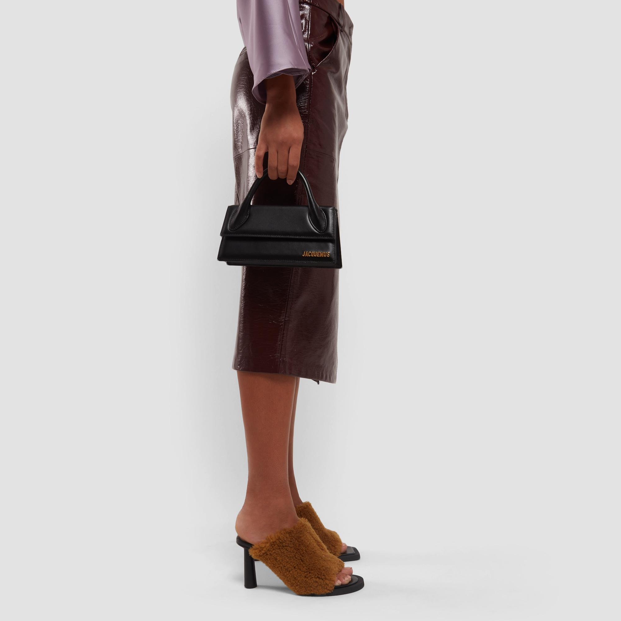 Les Carrés Ronds mules, Brown