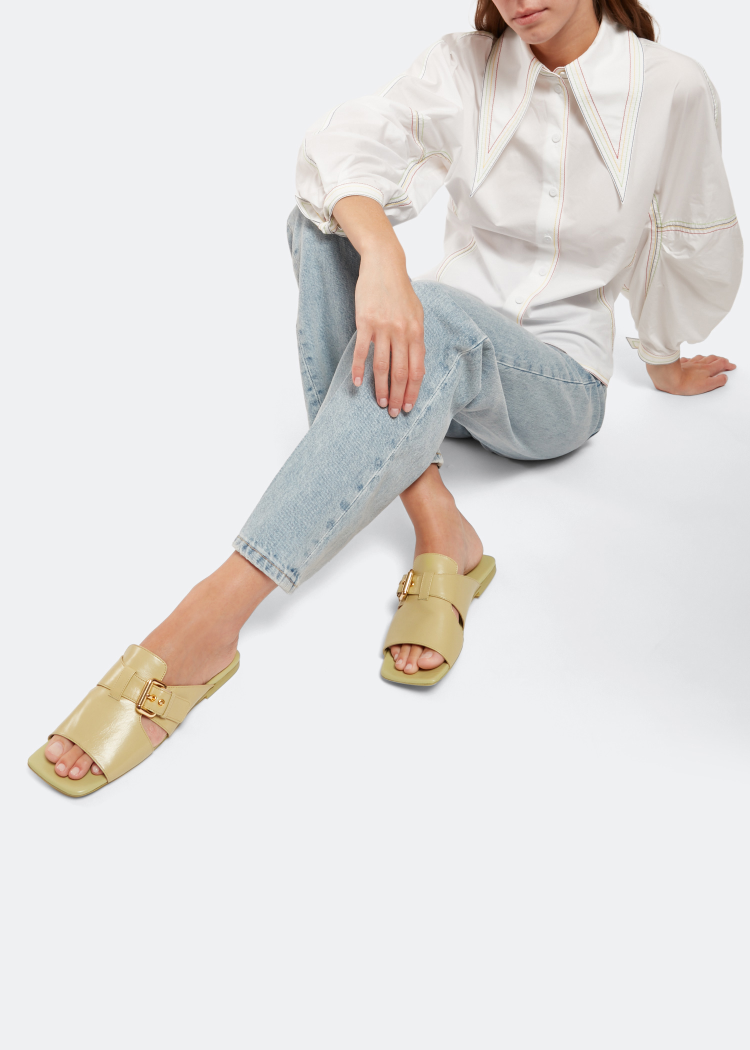 Lago flat sandals, Green