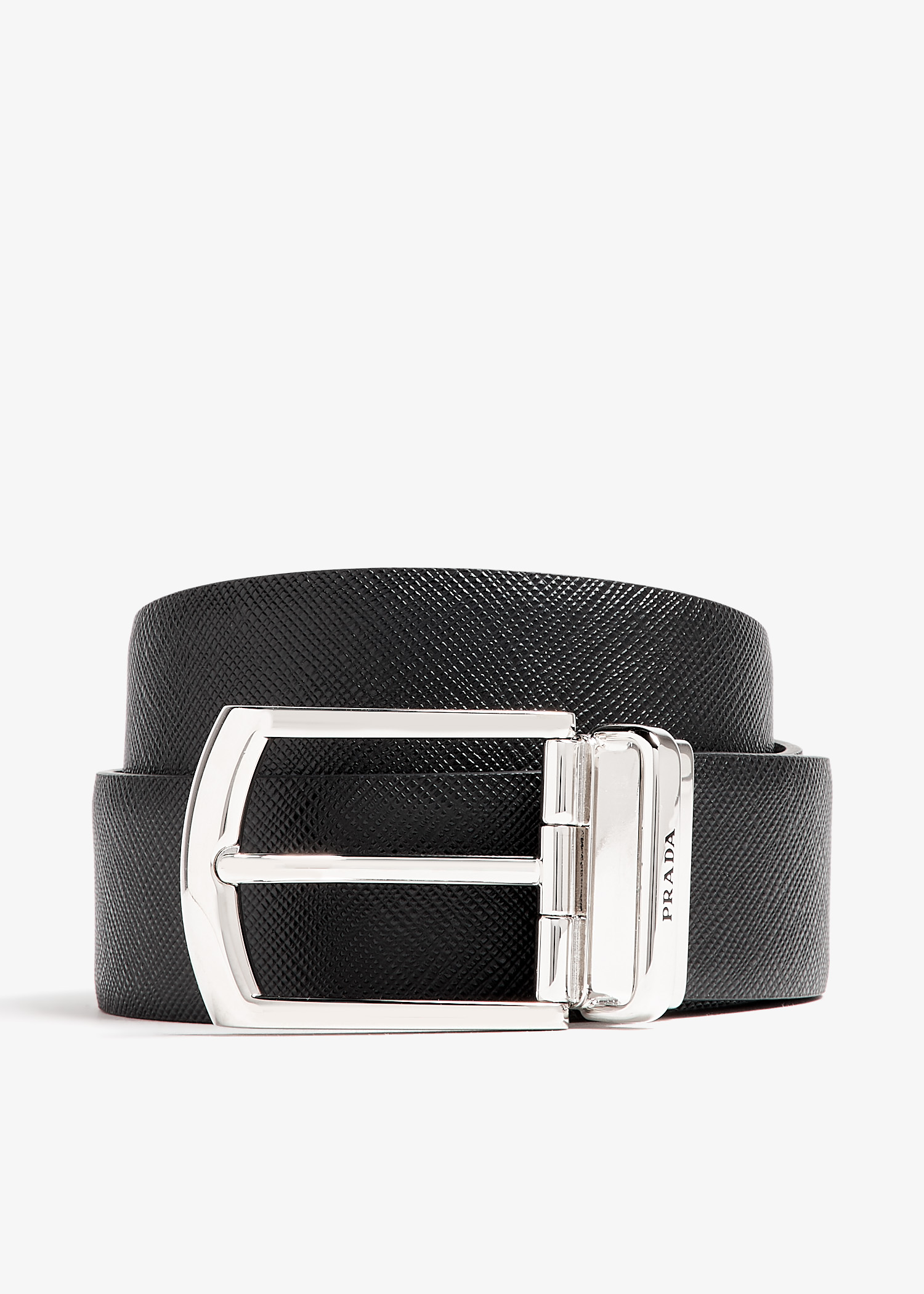 Reversible Saffiano leather belt, Black
Reversible Saffiano leather belt, Black