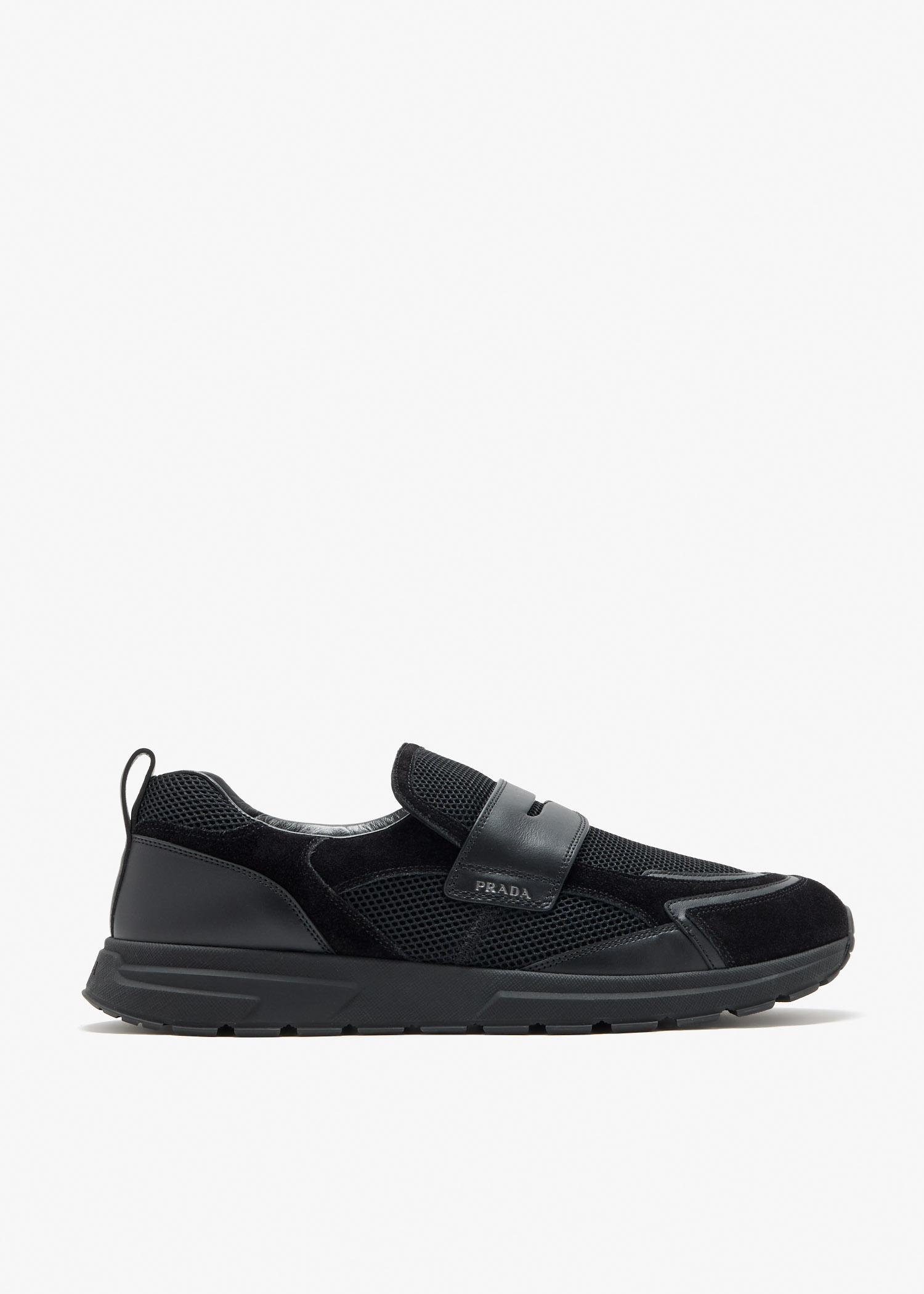 Prax mesh fabric and leather loafers, Black
Prax mesh fabric and leather loafers, Black