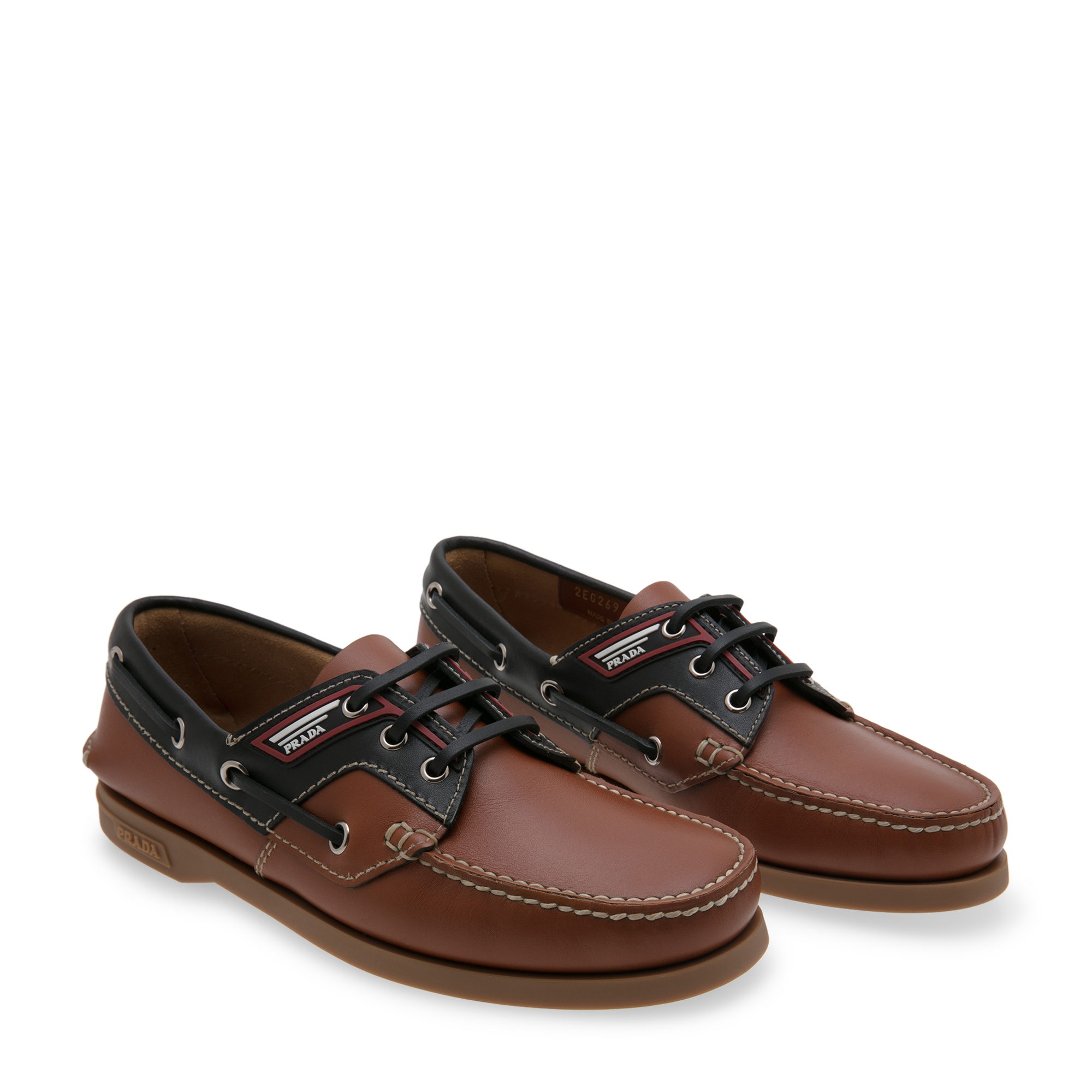 Leather boat shoes, Brown
