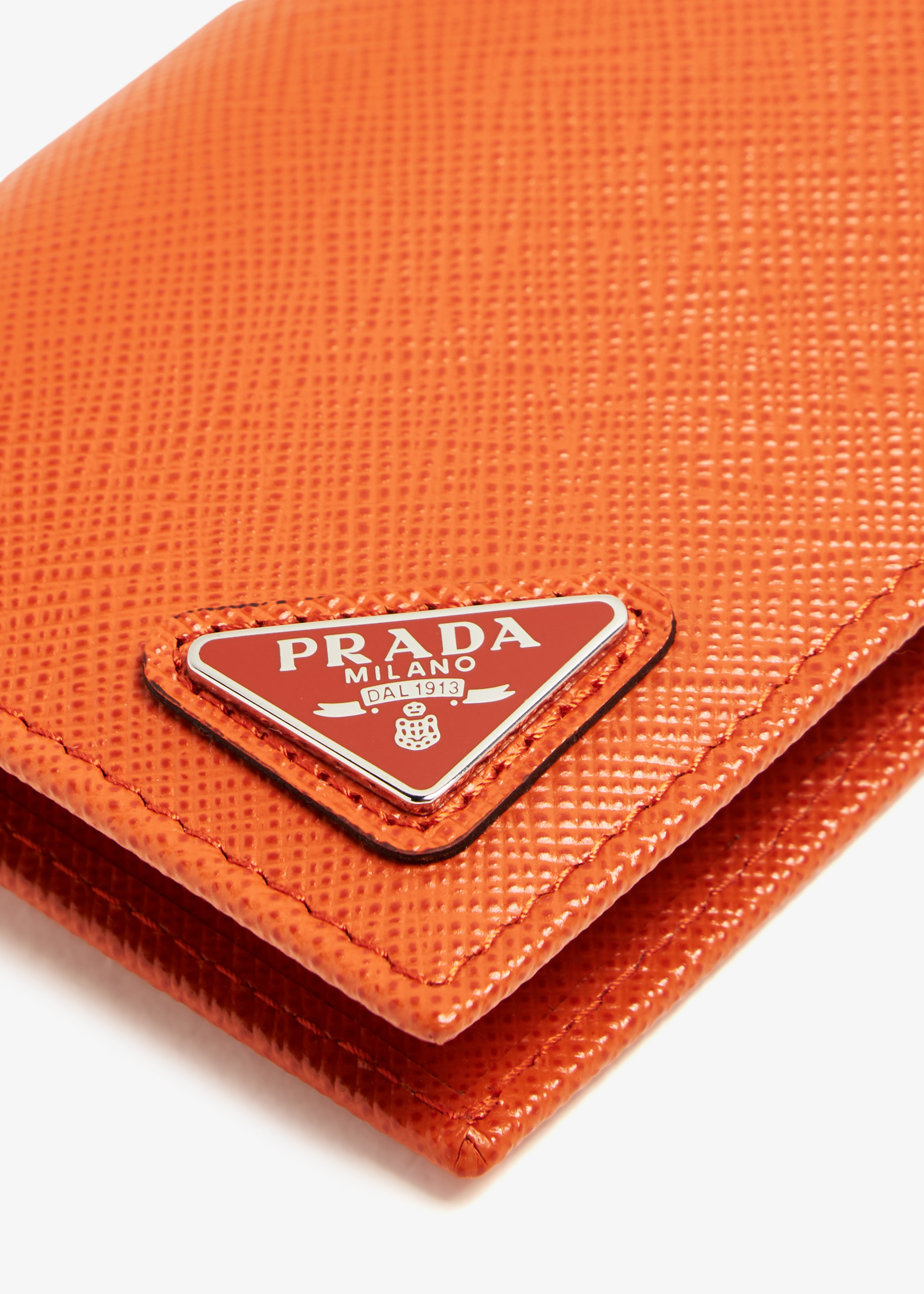 Saffiano leather card holder, Orange